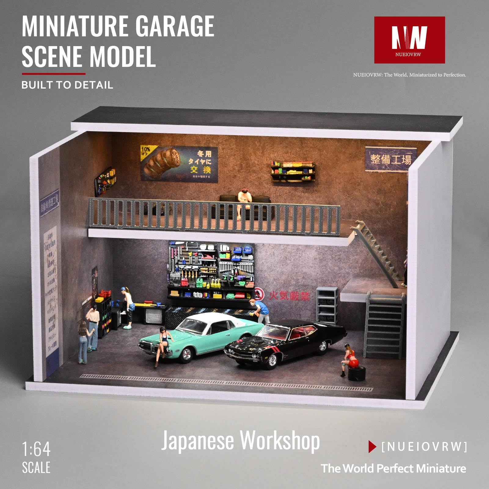1/64 自動車整備工場 ジオラマ用 ミニチュア LED照明付き Amazon.co.jp: NUEIOVRW 1:64 ジオラマ 日本風ガレージモデル 3色LED