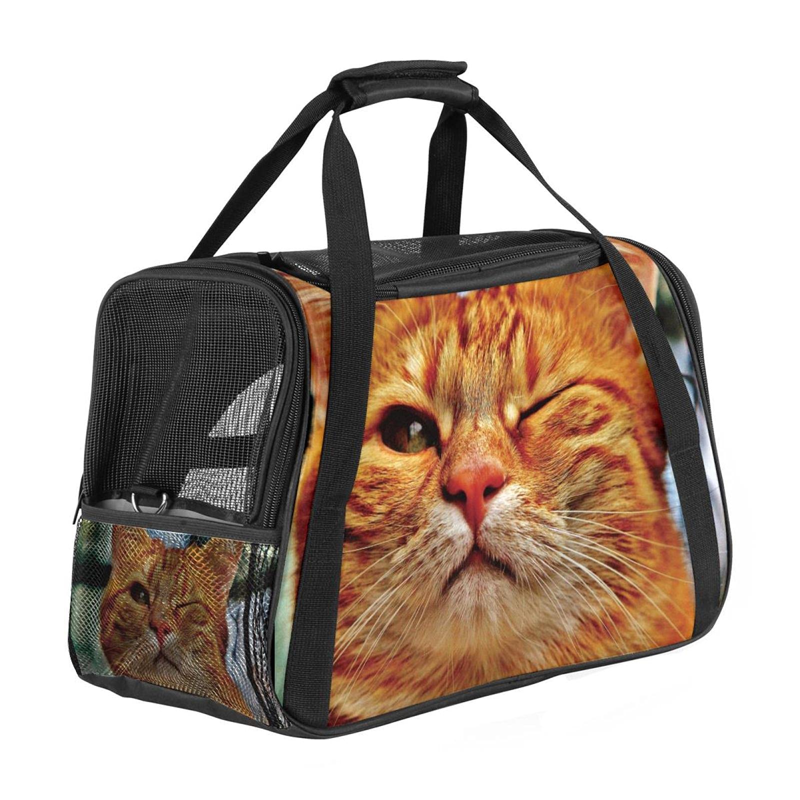 Sac de transport imprimé chat mignon pour petits animaux domestiques