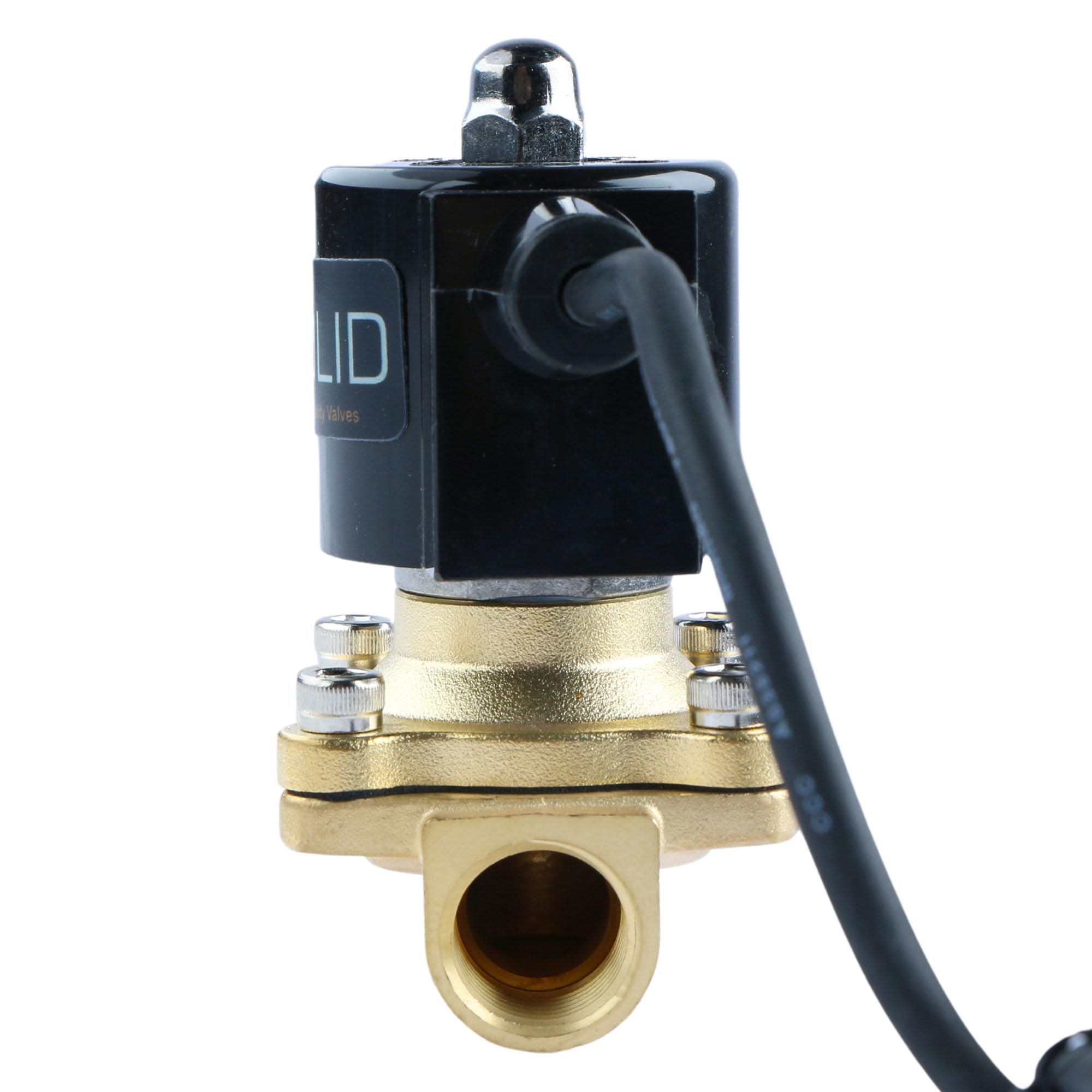 U.S. Solid Électrovanne sous-marine laiton 1/2" IP67 220 V AC normalement fermée joint VITON filetage G