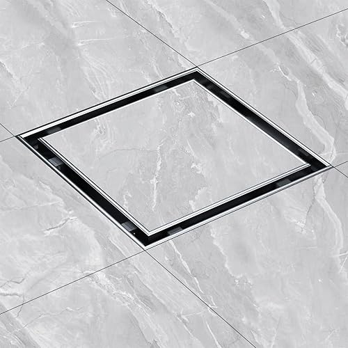 EMBATHER - Drenaje de ducha lineal de 24 pulgadas con cubierta reversible 2 en 1, rejilla de inserción de azulejos, certificado CUPC, drenaje de