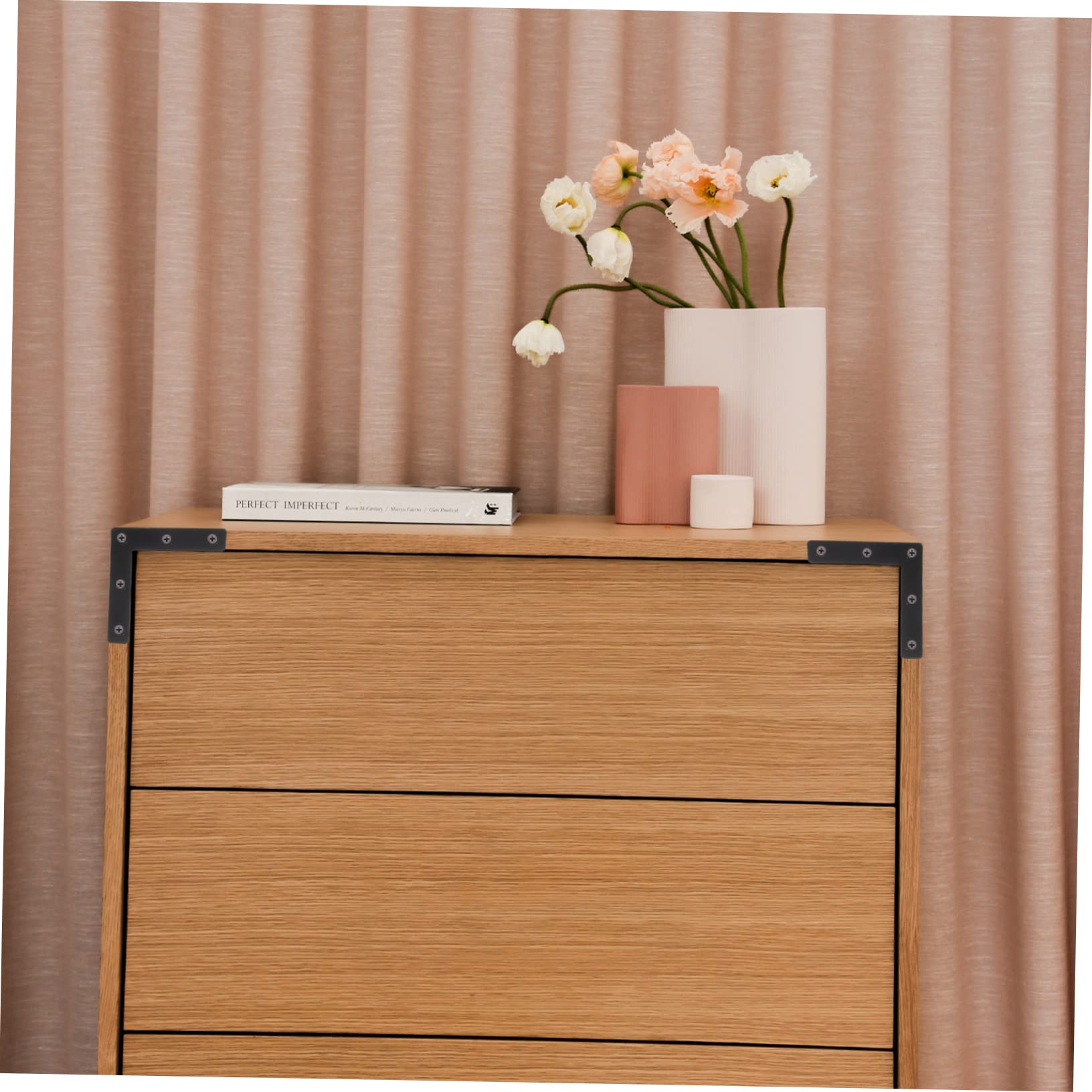 MUSISALY 20 Pcs L-Type Repair Board Flat Brackets Right Angle Corner Brackets Furniture Flat Brace Bracket Table Corner Bracket Flat Corner Braces Furniture Fixing Plate Cold Rolled Steel