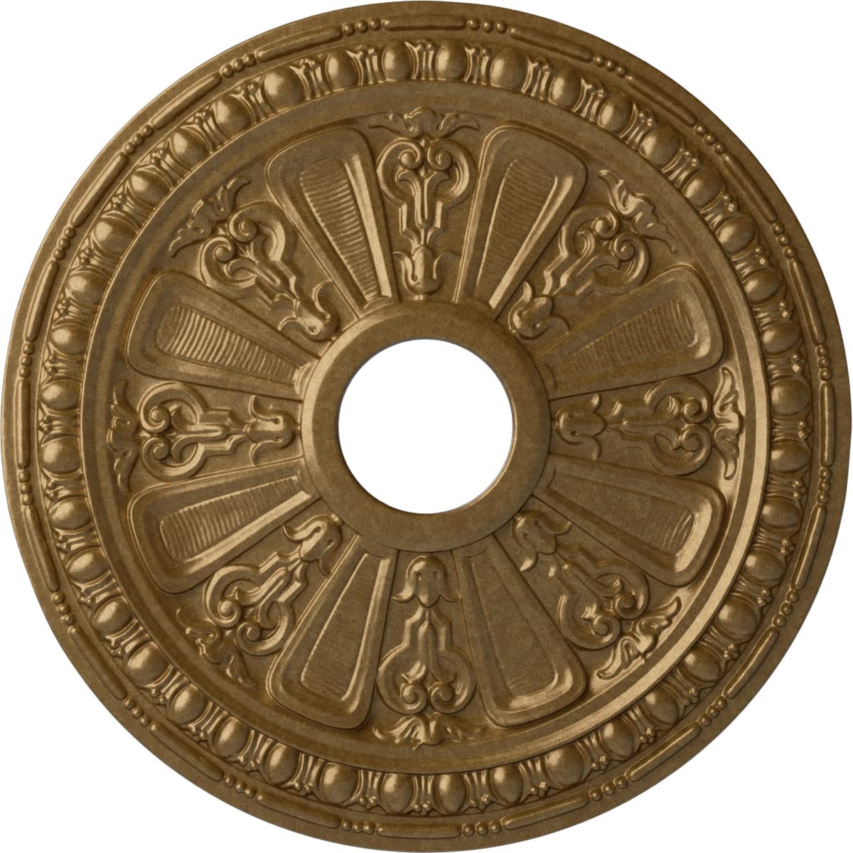 Ekena Millwork CM18RAPAS Raymond Ceiling Medallion, Pale Gold