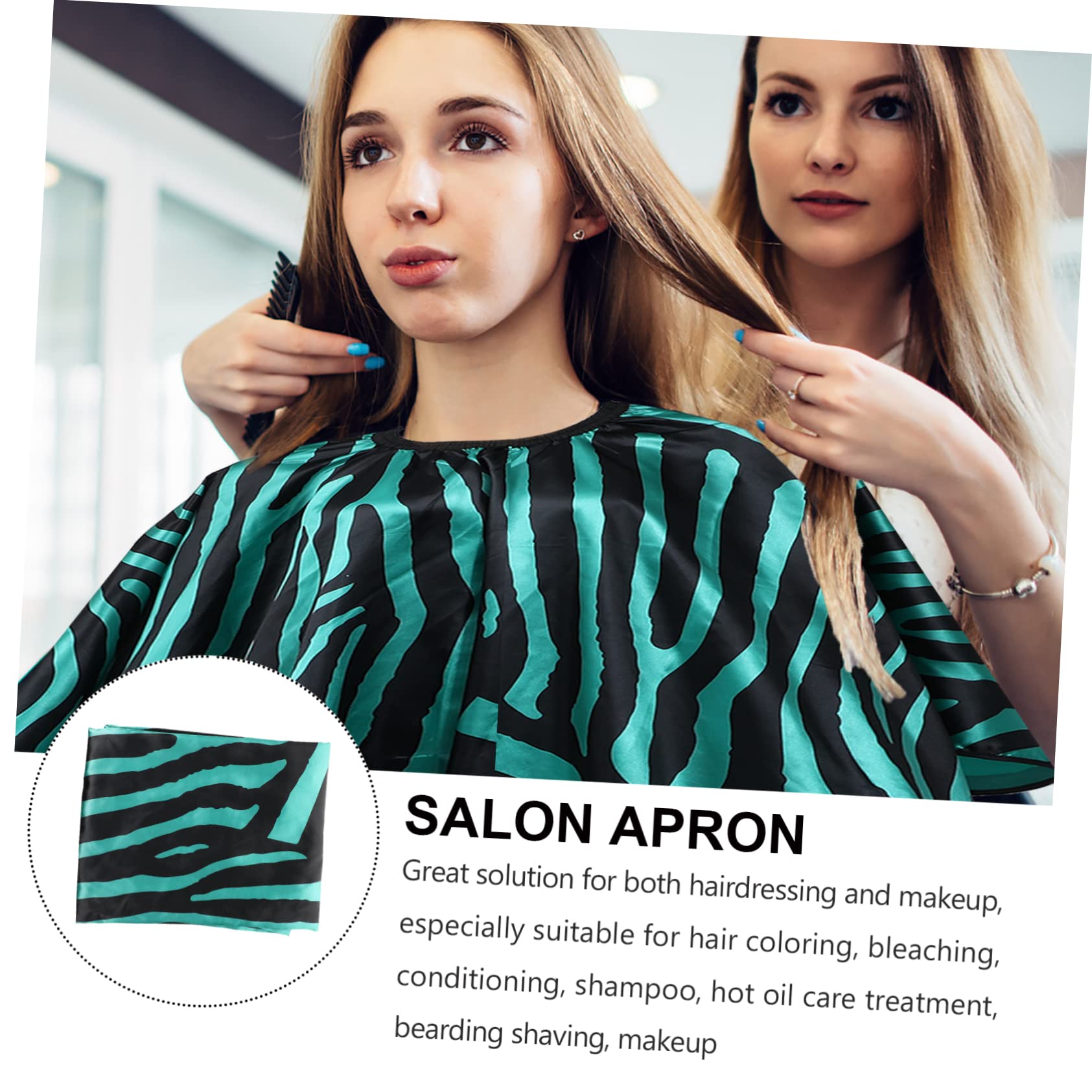 iplusmile Capa para Mantener la Ropa Seca y Limpia de Satén Verde para Peluquería Profesional, Ligera y Transpirable Durante el Recorte de Cabello