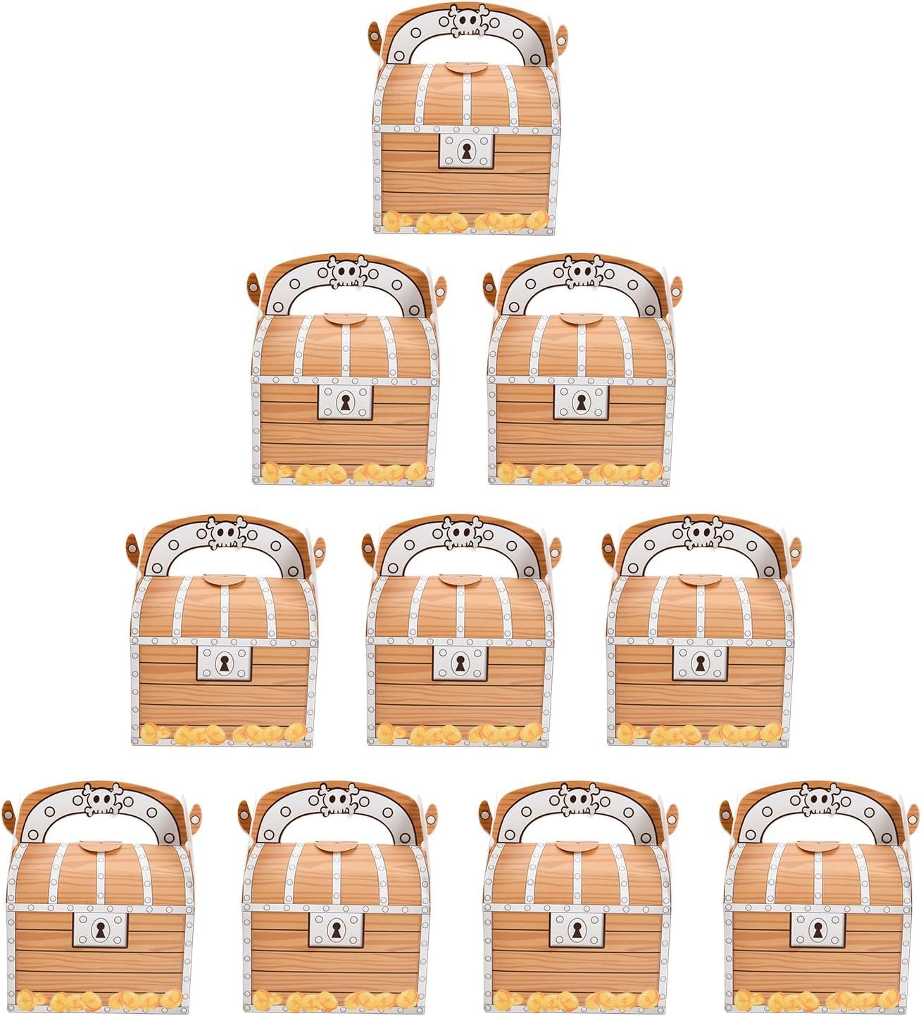 WEBEEDY 2 Set Scrigno Del Tesoro Pirata In Legno Da Decorare - Pittura E Adesivi Per Bambini