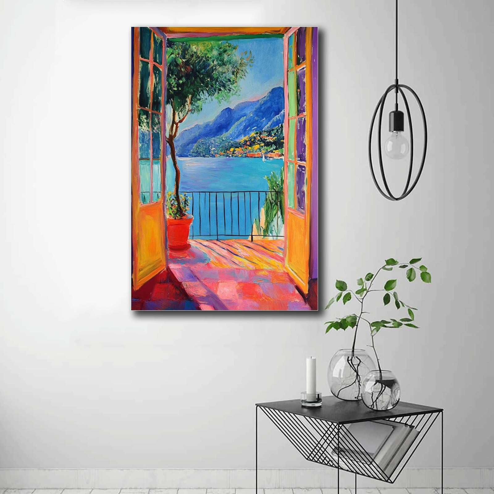 Amazon.com: SENLYCH Wall Art Canvas Print Open Window Henri