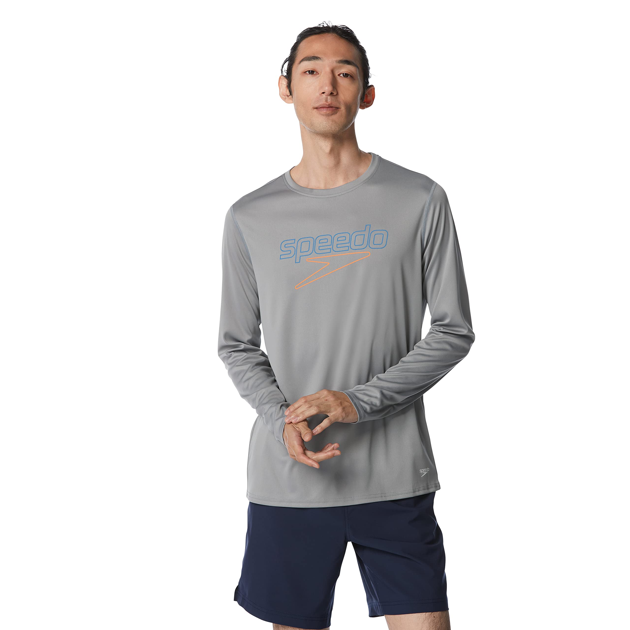 Speedo Camiseta de Baño de Manga Larga con Diseño Gráfico Camiseta Rash Guard Hombre (Pack de 1)