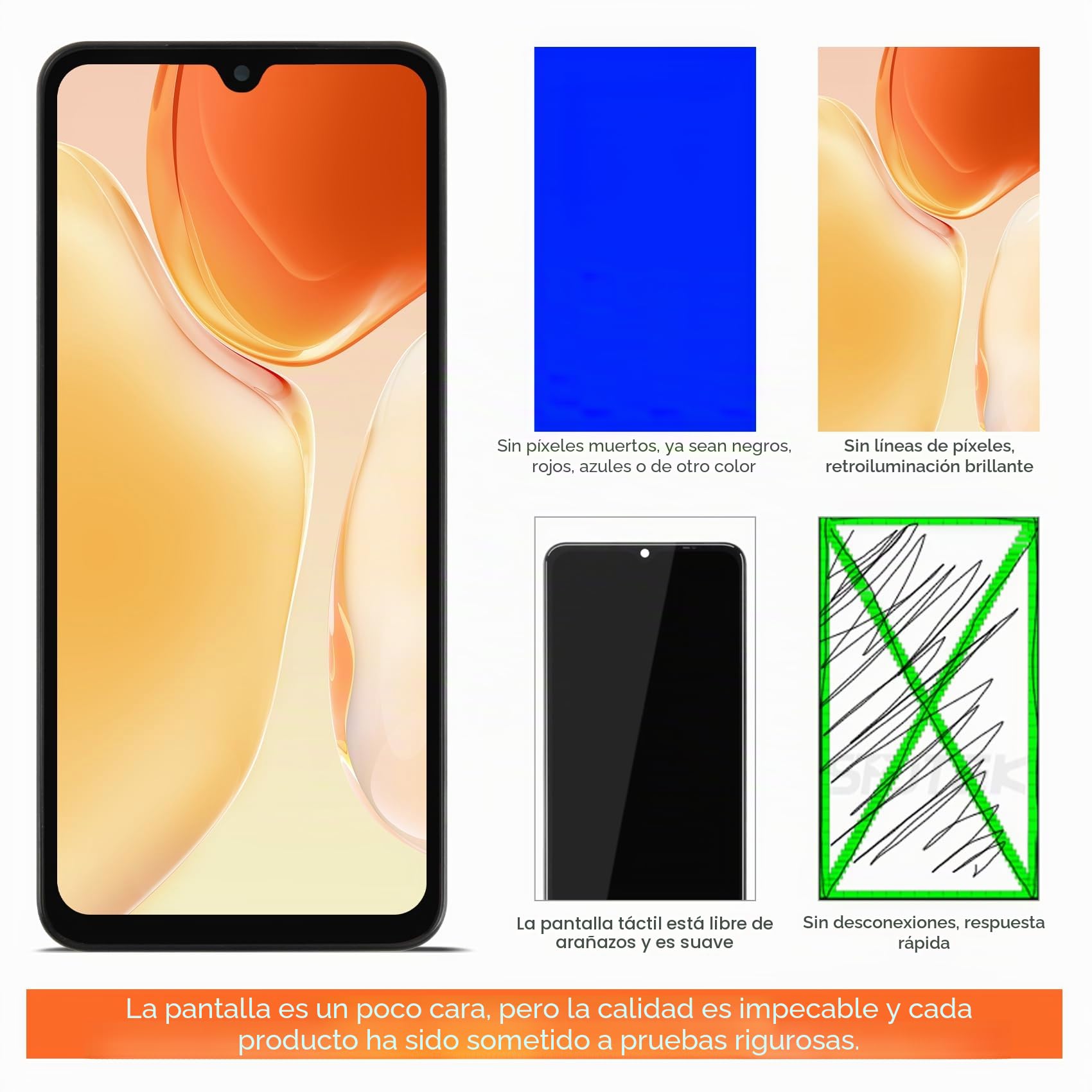 Pantalla LCD para Redmi A5 Pantalla LCD para Xiaomi Redmi A5 25028PC03G 25028RN03A 25028RN03I 6.88" Pantalla de Repuesto Pantalla Táctil Digitalizador Asamblea con Reparación Kits, Negro con Marco