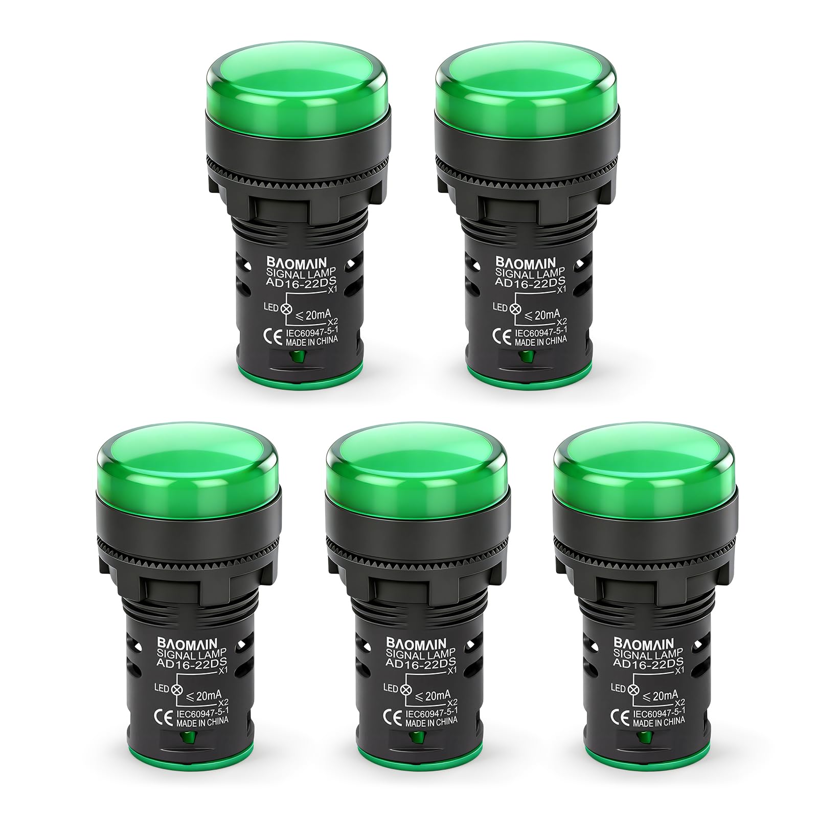 Amazon.com: BAOMAIN 22mm LED Industrial Indicator Light,110V AC