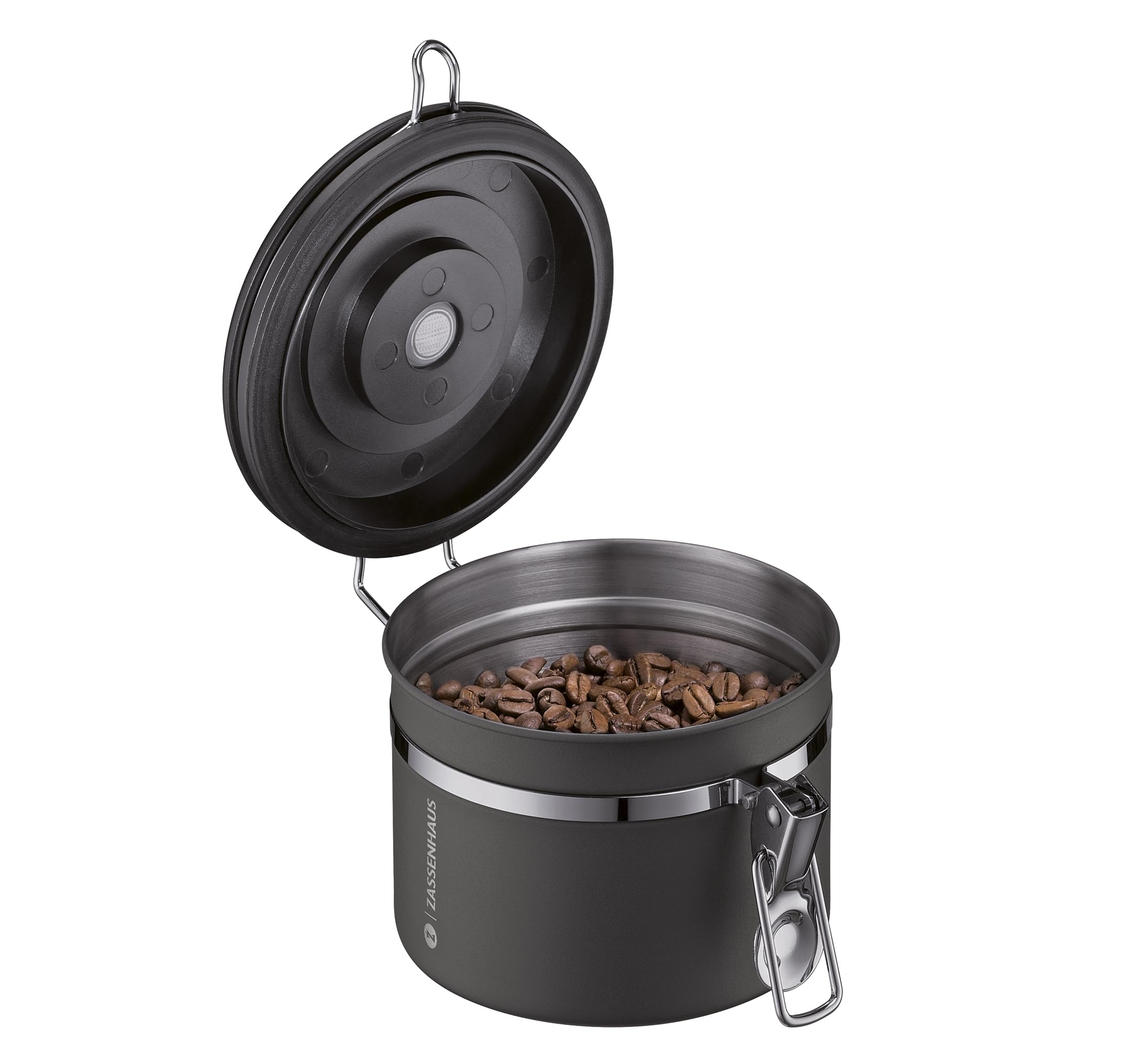 Zassenhaus Barattolo salvafreschezza AROMA 250 g, in acciaio inox, laccato, protezione ottimale dell'aroma grazie alla valvola integrata, con guarnizione in silicone e indicatore della data regolabile