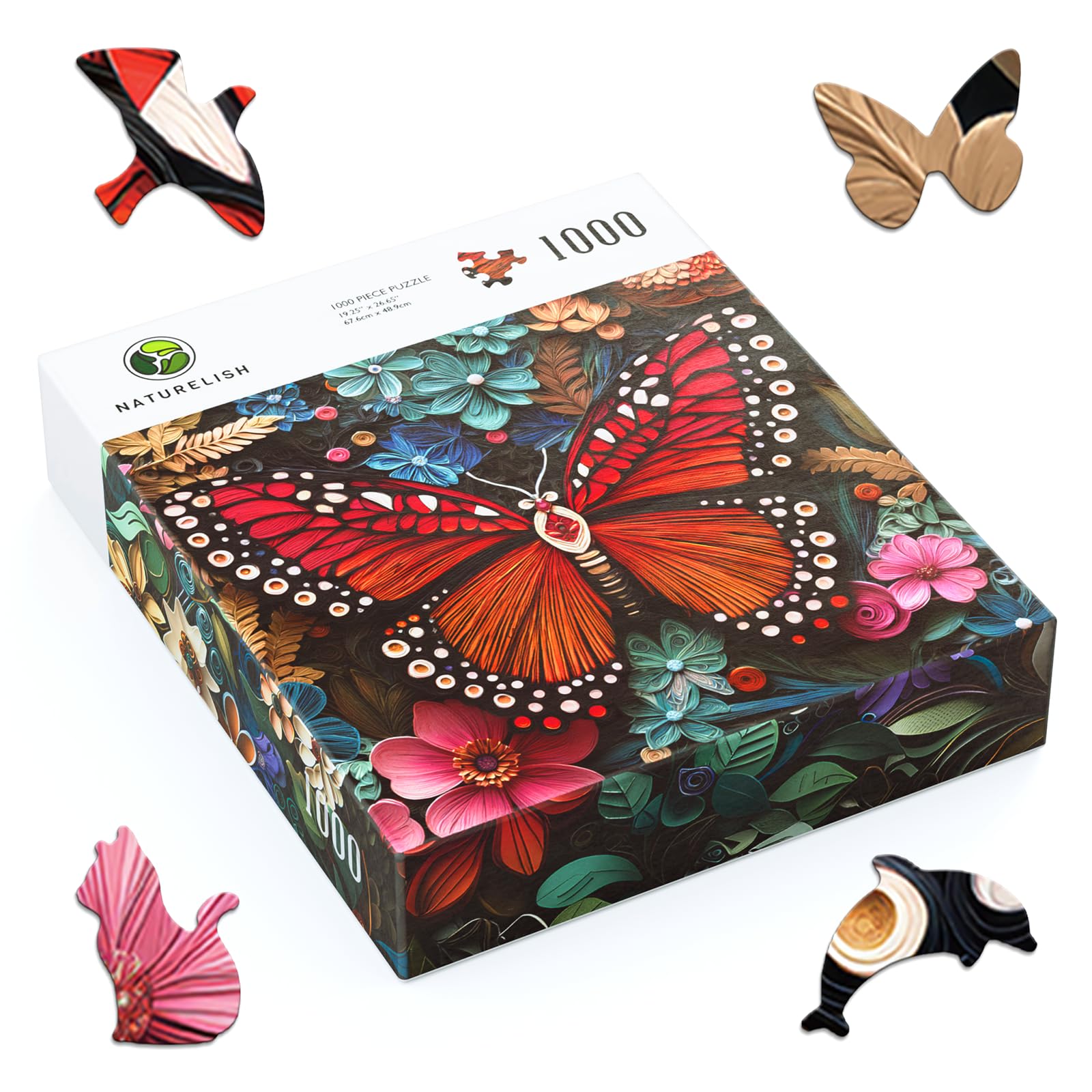 Puzzle a forma di farfalla da taglio di carta per adulti, 1000 pezzi, puzzle a forma di cervello impegnativo per notte di gioco, famiglia, amici, dimensioni del puzzle 26,6 x 19,2