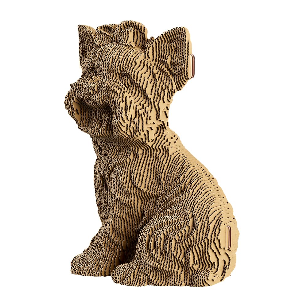 Perro Yorkshire Terrier Puzzle 3D de Cartón – Maqueta para Montar