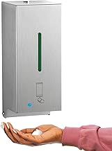 BOBRICK 2013 Stainless Steel Automatic Wall-Mounted Foam Soap Dispenser, Satin Finish, 27-FL oz. 4-1/4” W, 10-17/32” H, 4-7/32” D