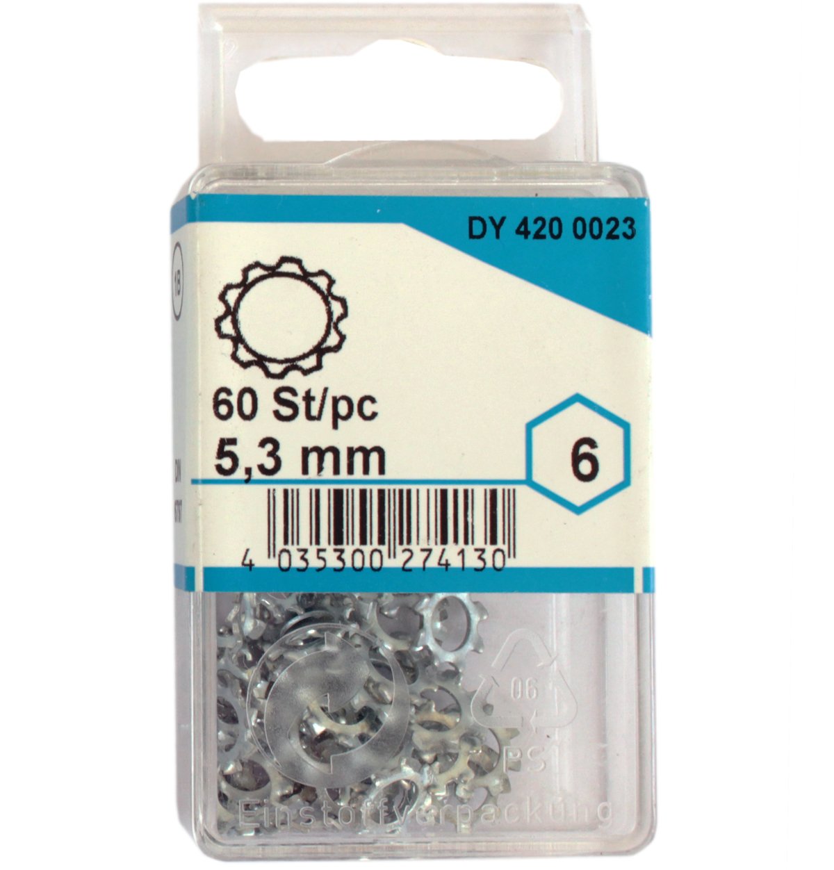 60 STK. Condy arandelas dientes Discos 5,3 mm embajale de plástico dy4200023 – GB