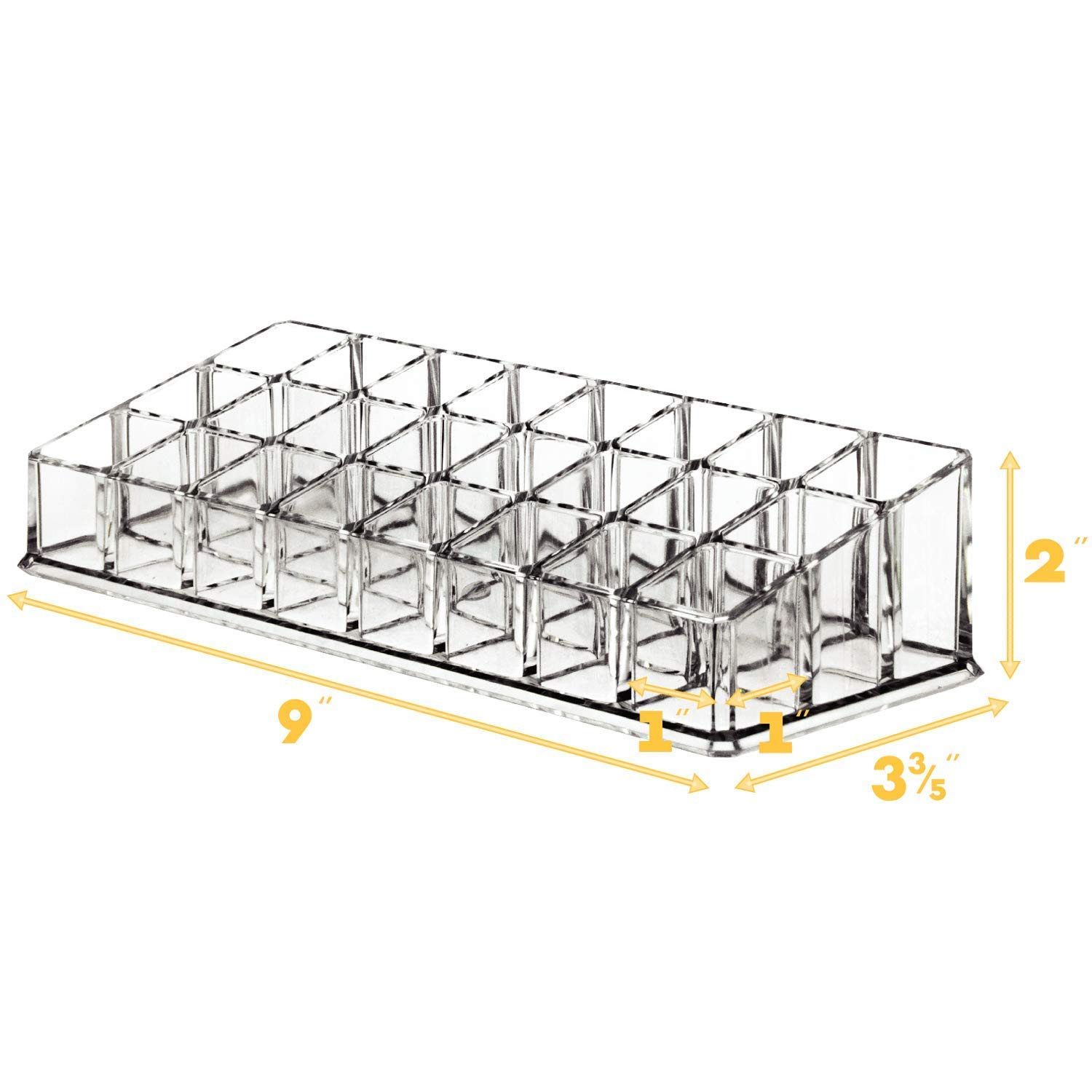 RABBONIX Acrylic Makeup Organizer Transparent Plastic Makeup Cosmetic Storage Box Lipstick Nail Paint/Polish Holder Display Stand Organizer 24 Compartment