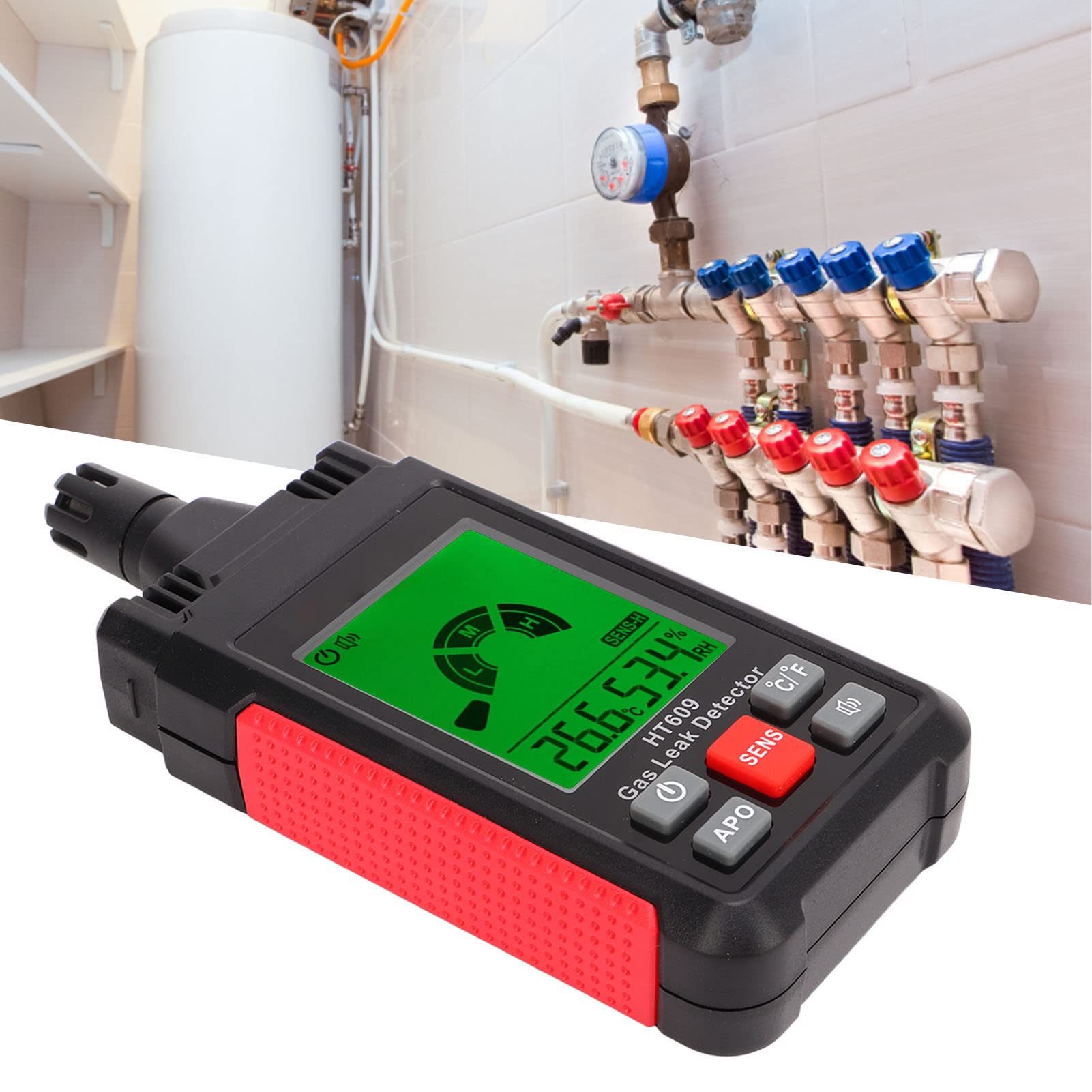 para la detección de acetona, acetileno, amoníaco, benceno, butano, etanol y Gasolina: Detector de Gas portátil y probador de Fugas de propano con Pantalla Digital, Sensor de