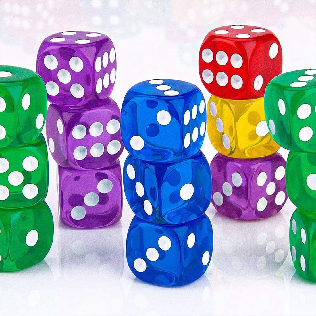 Juego de 10 cubos de colores, 6 lados, transparentes, 16 mm, dados estándar, multicolor, para Juegos de Dados, Juegos de Mesa, Enseñanza de Matemática, Regalos