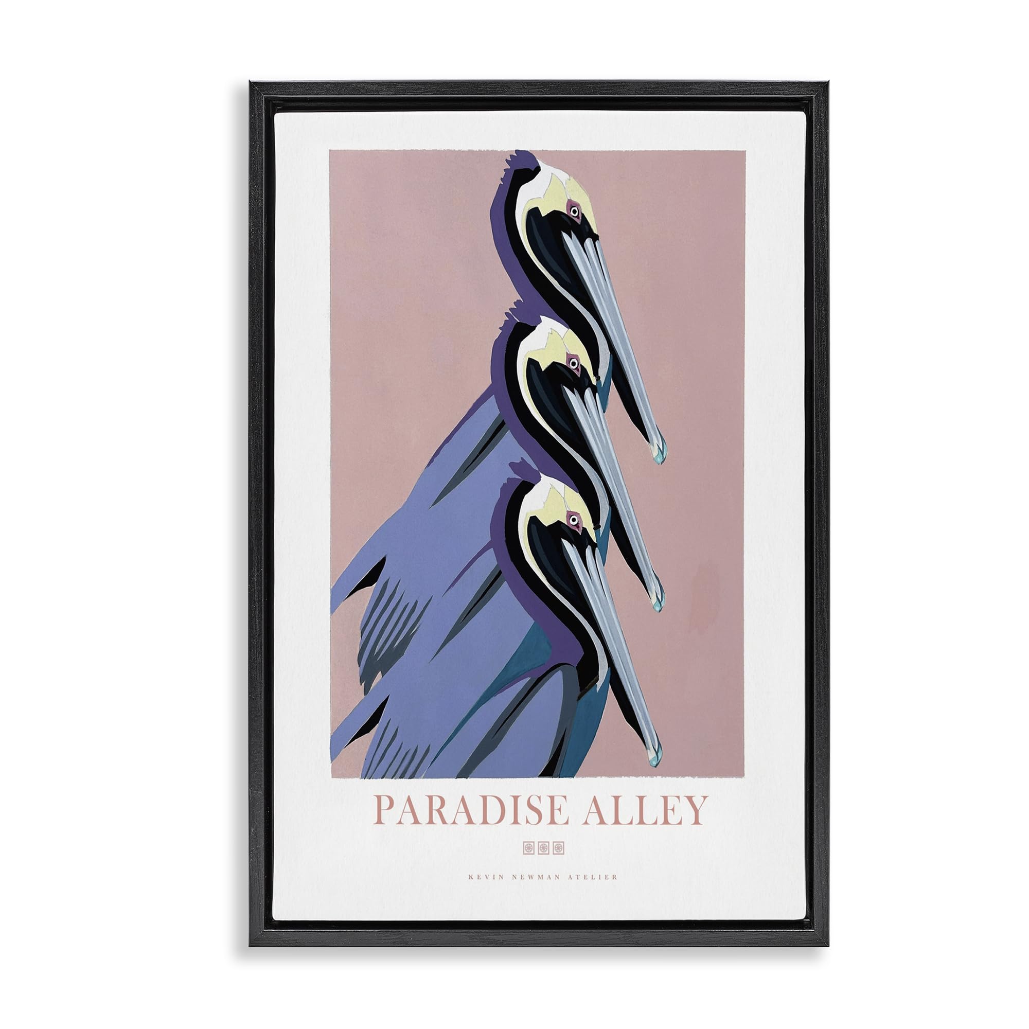 Stupell Industries 'Paradise Alley Pelican Trio'| Floating Frame Canvas Art