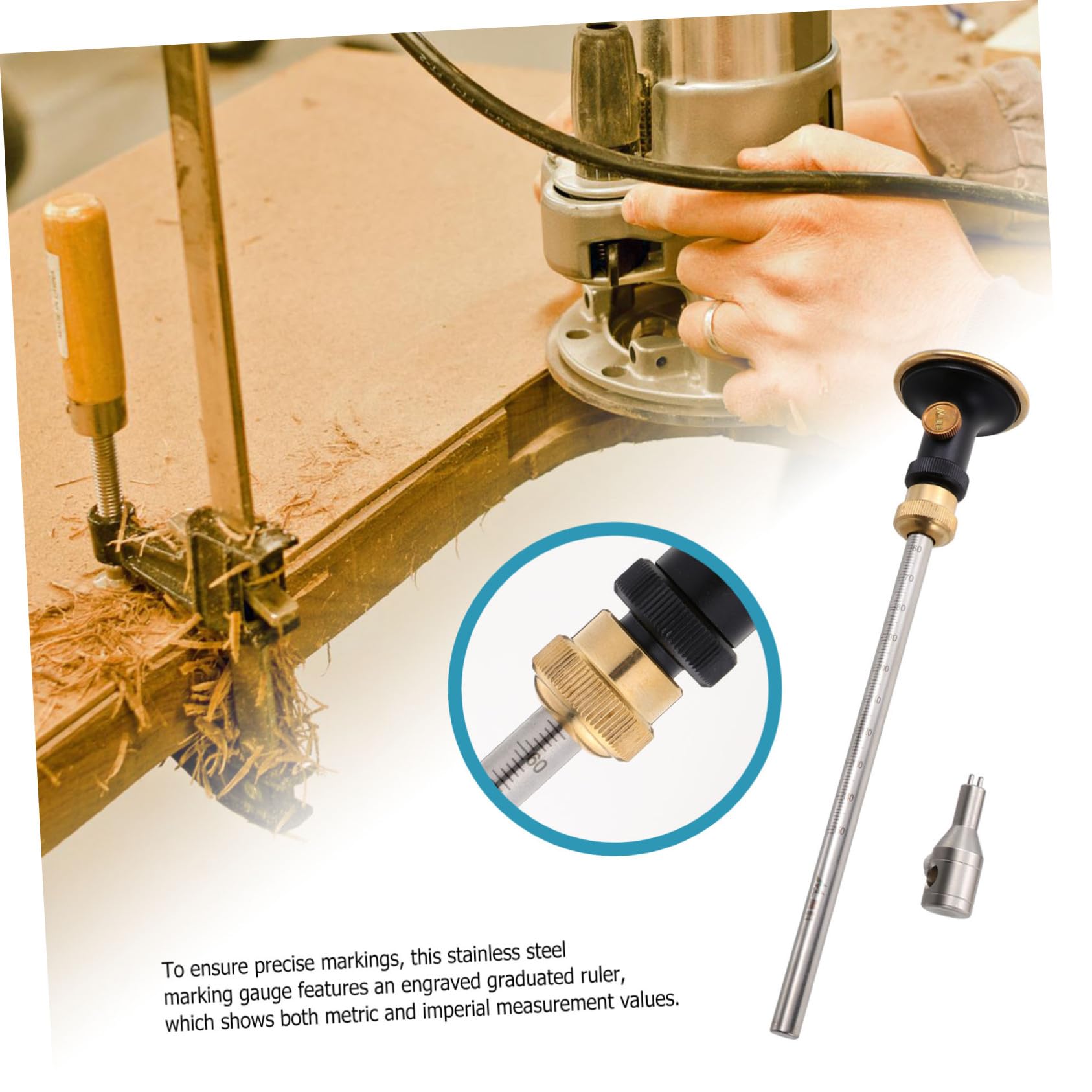 WOONEKY Marcador De Carpintería Calibre De Rueda Herramienta Para Madera Calibre De Mortaja De Acero Inoxidable Para Bricolaje y Proyectos De Madera