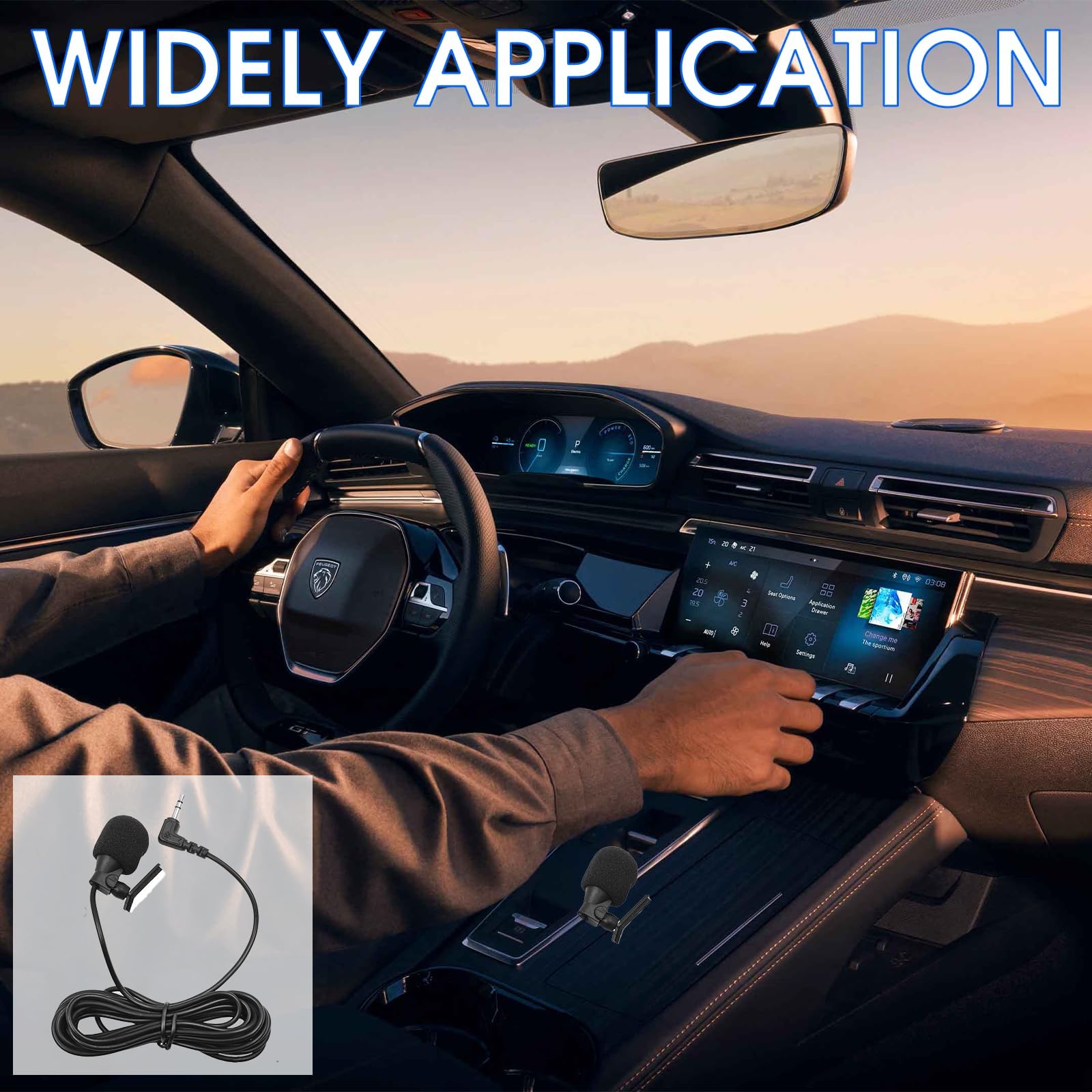 Mikrofon samochodowy 3,5 mm, przenośny zewnętrzny mikrofon stereo do głównego pojazdu Bluetooth z aktywowanym radiem stereo, adapter 3,5 mm na 2,5 mm, 3 m Plug and Play