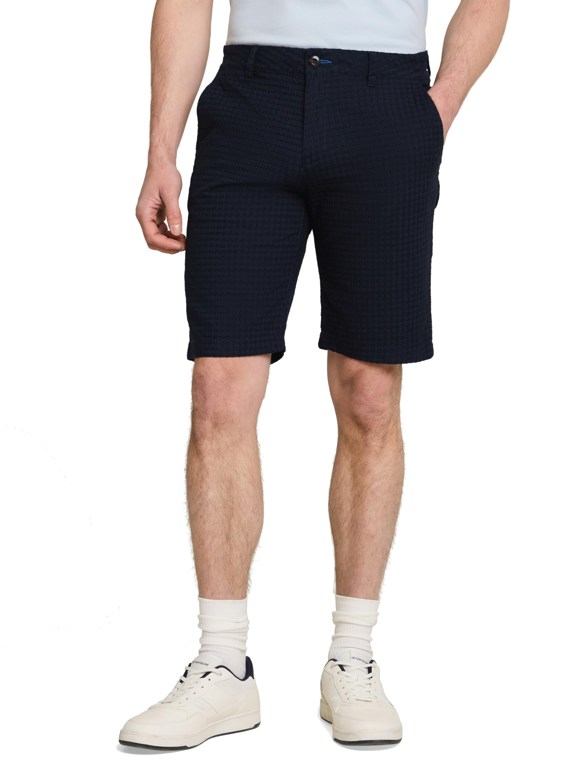 Tom Tailor Herren Jacquard Chino Shorts aus Baumwolle 1050961