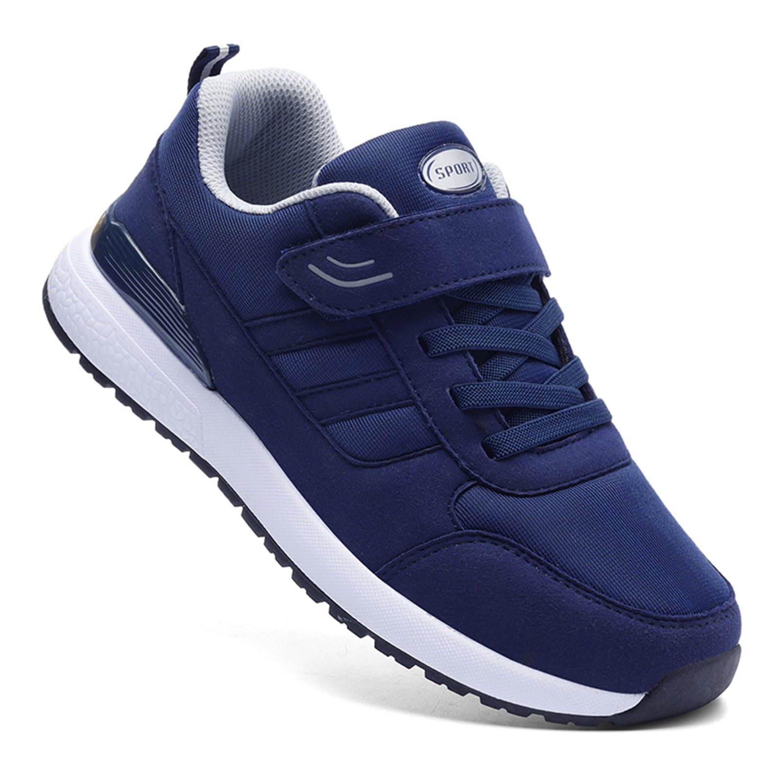 Orthopädische Schuhe Damen Herren Extra Weit mit Klettverschluss Leichte Walking Freizeit Schuhe für Geschwollene Füße Schwarz Blau Gr.36-46