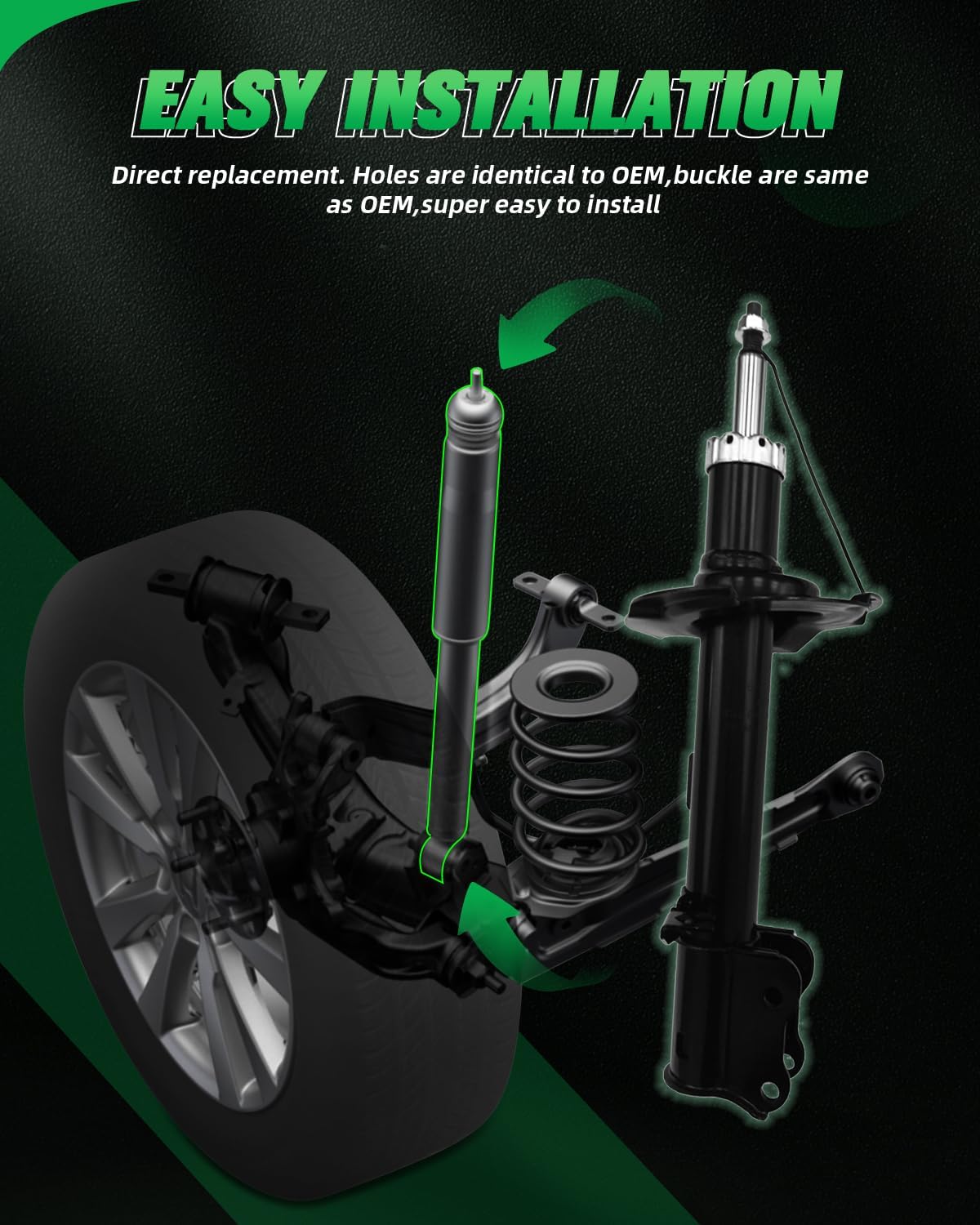 Front Rear shocks,SCITOO 4x Shocks Absorbers Fits For Ford Escape 2001-2007, For Mazda Tribute 2001 2002 2003 2004-2006, For Mercury Mariner 2005-2007 Auto Shocks Struts 344356 235913 235912