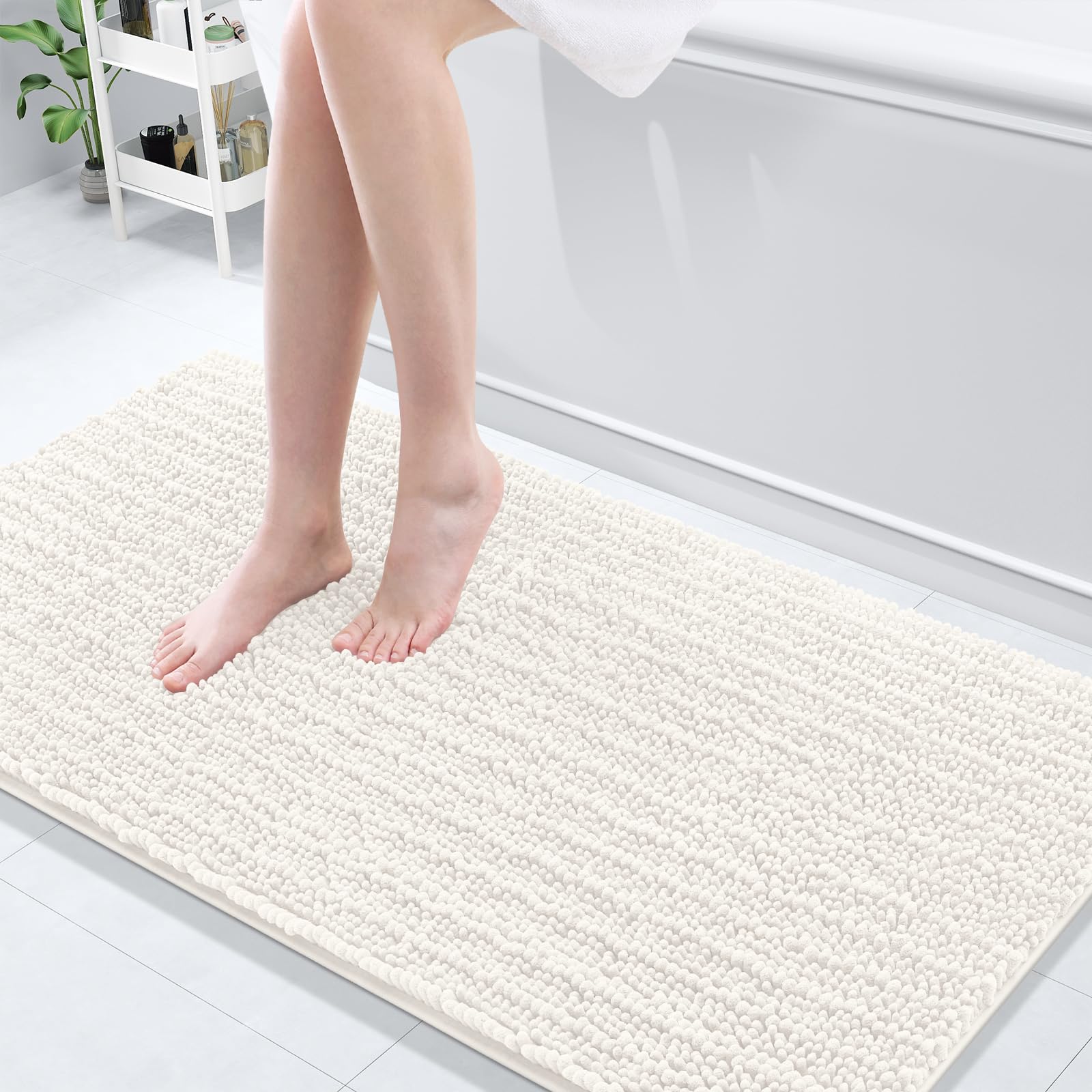 Arotive Luxury Chenille Bathroom Rug Mat, Extra Soft Thick Absorbent Shaggy Bath Rugs, Non-Slip Machine Wash Dry, Plush Bath Mats for Bathroom, Shower