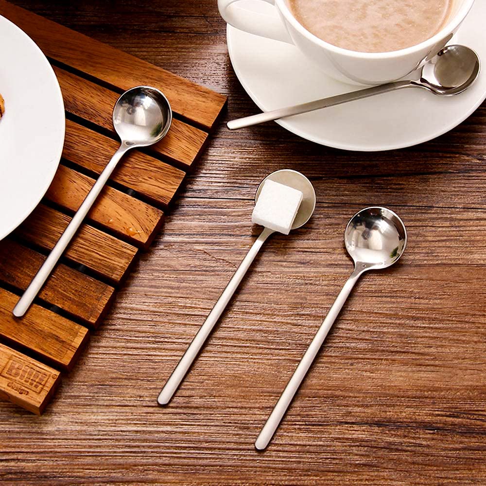 Caffè Cucchiaio,10 Pcs Cucchiaini in Acciaio, Cucchiai in Acciaio Inox, Dessert Cucchiai, Cucchiaini da Tè, Cucchiaino da Caffè in Acciaio Inossidabile, per Caffè,Torte, Gelati, Cappuccini