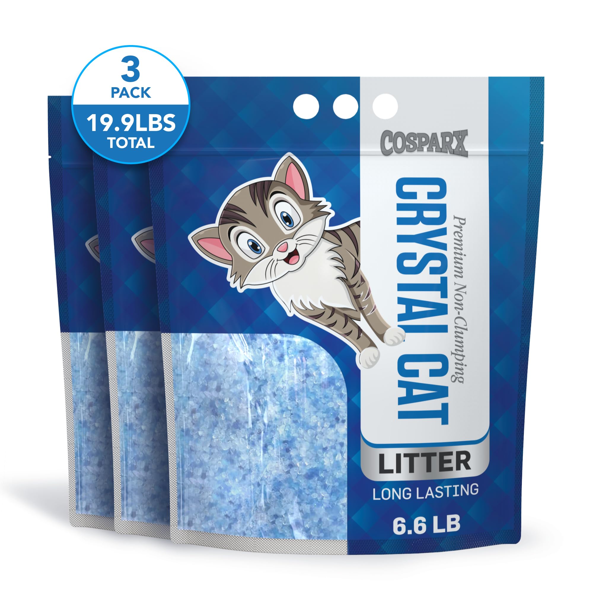 Premium Crystal Cat Litter 19.9LB, Scented Non Clumping Cat Litter Crystals - Long Lasting Odor Control Cat Litter Crystal