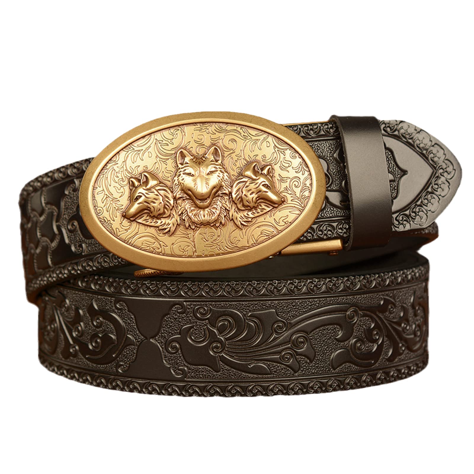 Cinturón de cuero de trinquete para hombre ideal para trajes formales de oficina