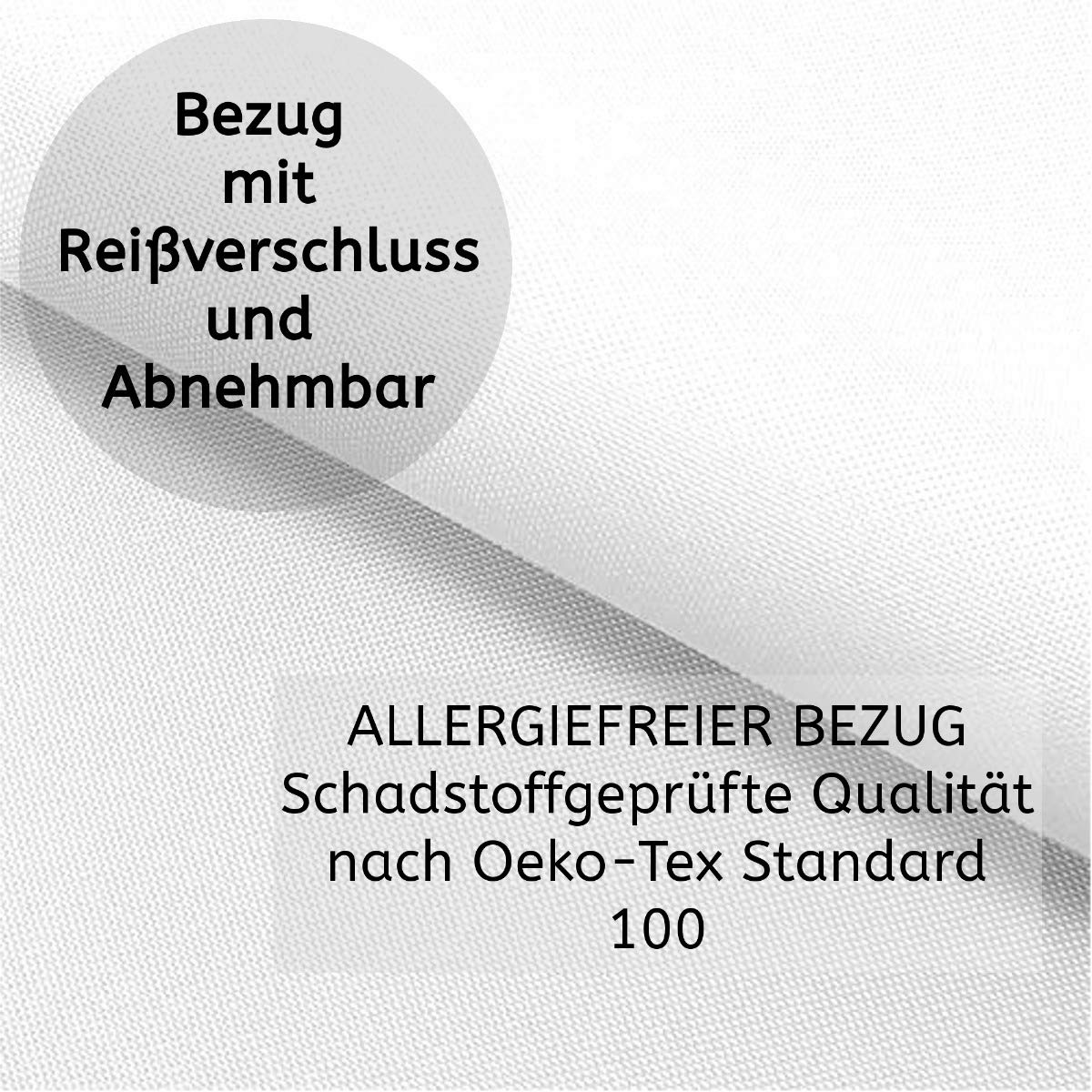 Laufgittereinlage 6 eckig 120cm H2 | Laufgittermatratze | Babymatratze Laufstall | Made in Germany | 100% Polyester | Bezug waschbar 40 Grad | weiß