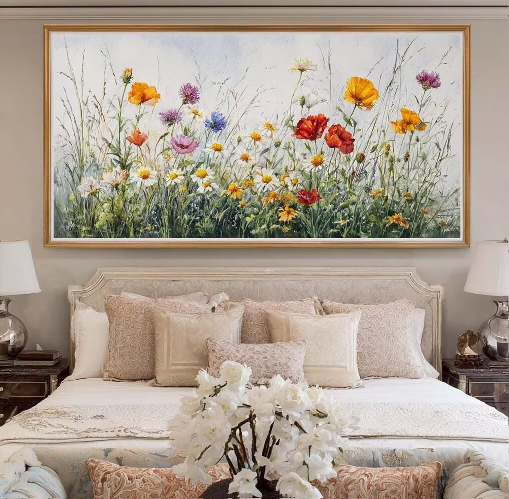 Diamond Painting Kits for Adults, 5D Diamond Art Floral 80x200cm, DIY Large Wildflowers Dimond Art kits Adults, Full Drill Crystal Rhinestone Embroidery Canvas Gem Art for Home Wall Decor (DP354)