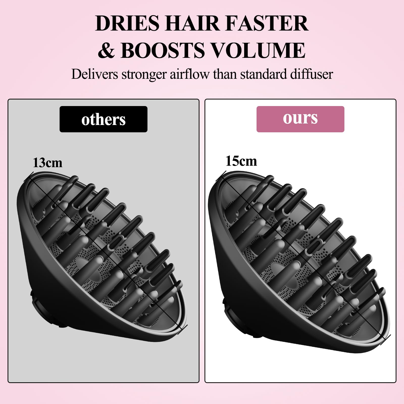 Grande diffusore compatibile con Shark FlexStyle, ugello diffusore più grande per asciugatrice più velocemente e definire capelli ricci ondulati e ricci neri