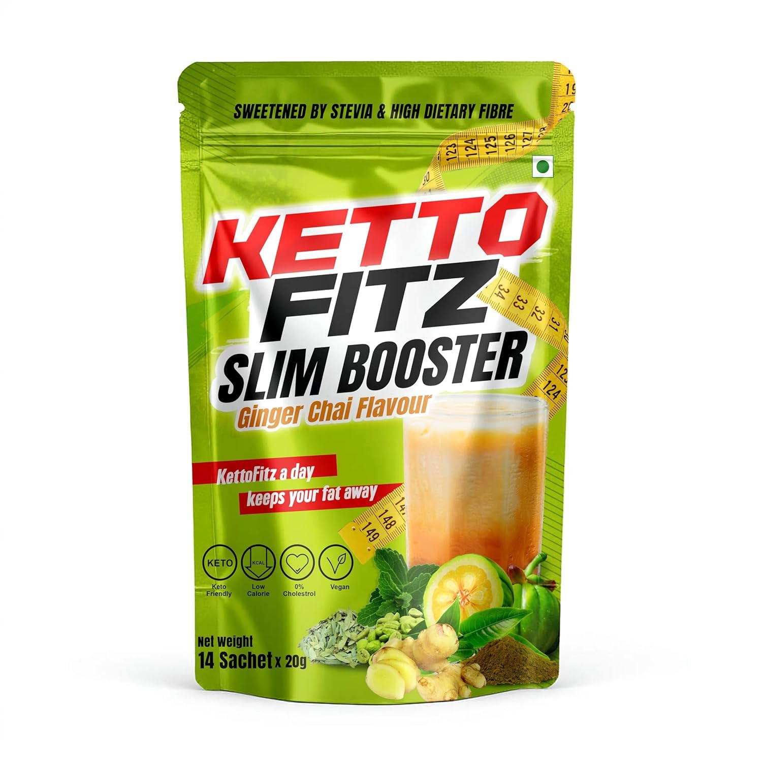 KETTO FITZ Slim Booster – Ginger Chai Flavour | 14 Sachets x 20g
