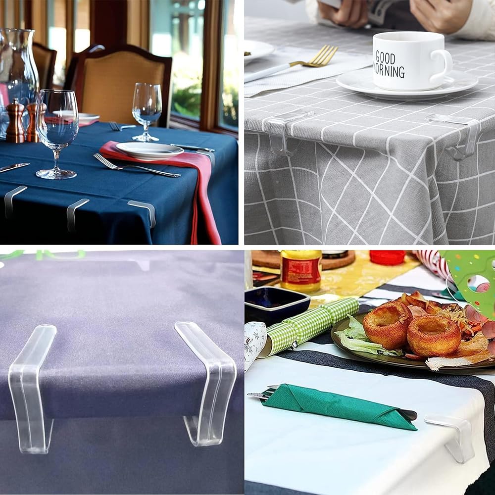 Fapiwen Transparent Plastic Tablecloth Clips, 12 Pcs 4