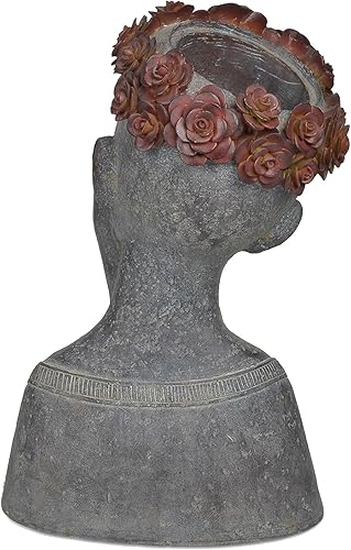 Miniatura 3 de Newman House Studio Macetas de cara para suculentas, maceta con orificio de drenaje, cabeza de cara, decoración grande de jardín de granja de 9.4 x