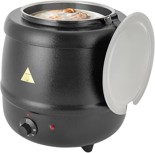 Miniatura 4 de Calentadores de sopa de 10.5 cuartos de galón de calidad comercial con tapa y inserto de acero inoxidable desmontable, calentadores de alimentos