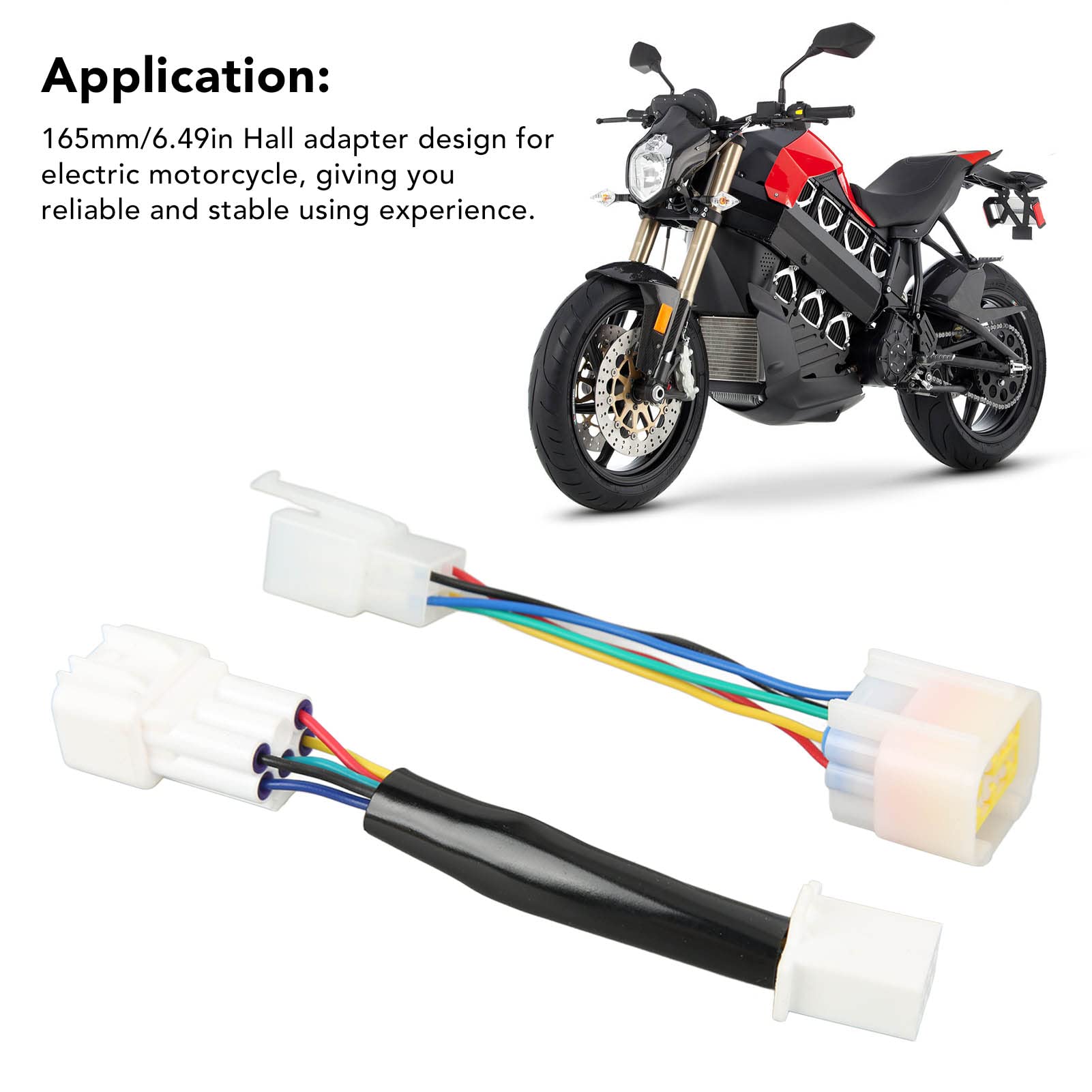 KIMISS 2PCS Electric Motorcycle Controller Connector, 165mm/6.49in Motorcycle Hall Controller Adapter IP67 Waterproof Sensitive