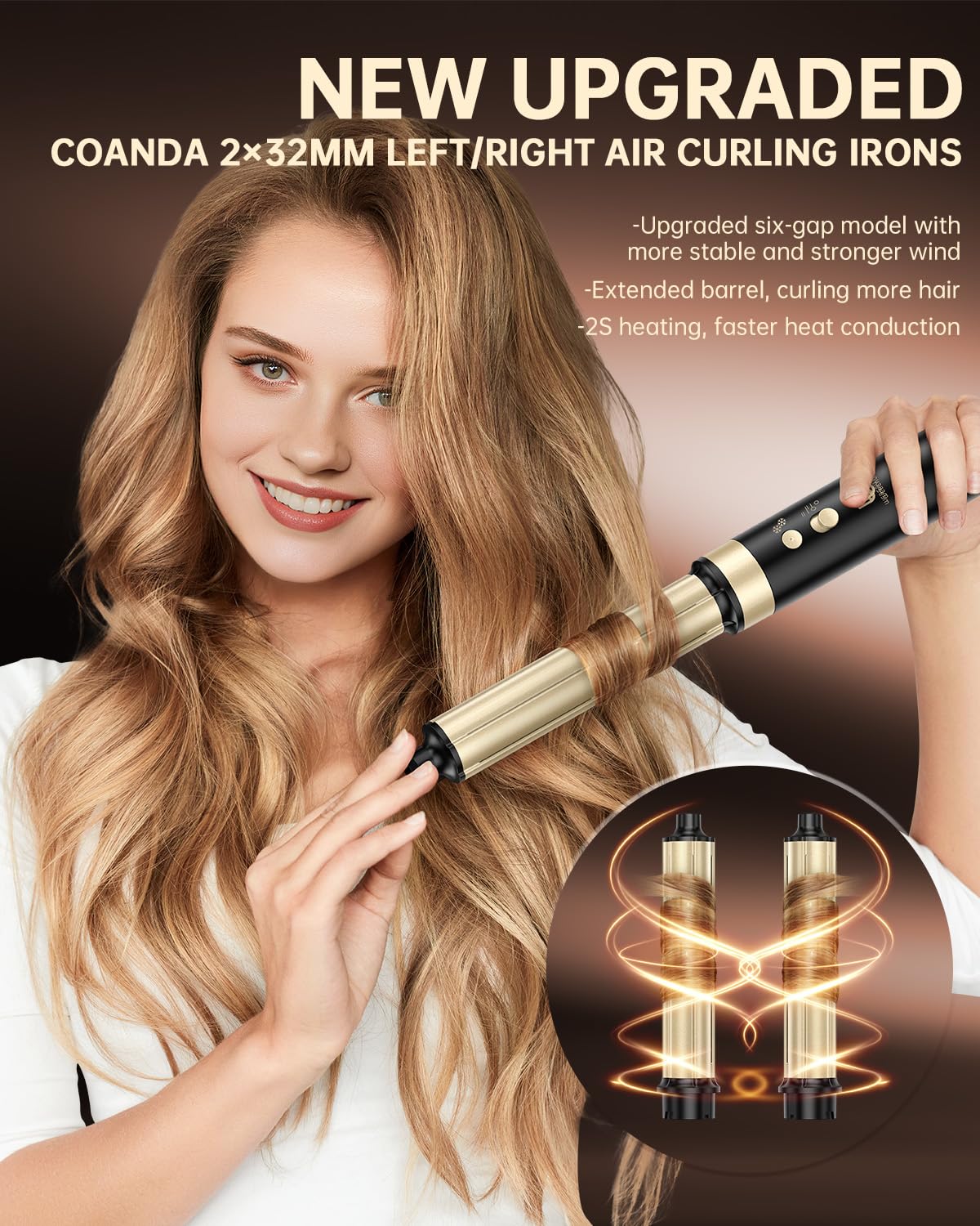 webeauty [podwójne napięcie] 6 w 1 suszarka do włosów, 110 000 obr./min, 25 m/s, 500 milionów jonów ujemnych, z szczotką do suszenia, okrągłą szczotką do suszenia, lokówkami Air Lock, czarna | 110,000 obr./min, 30 M/S, jonowa suszarka do włosów z 2 szczot