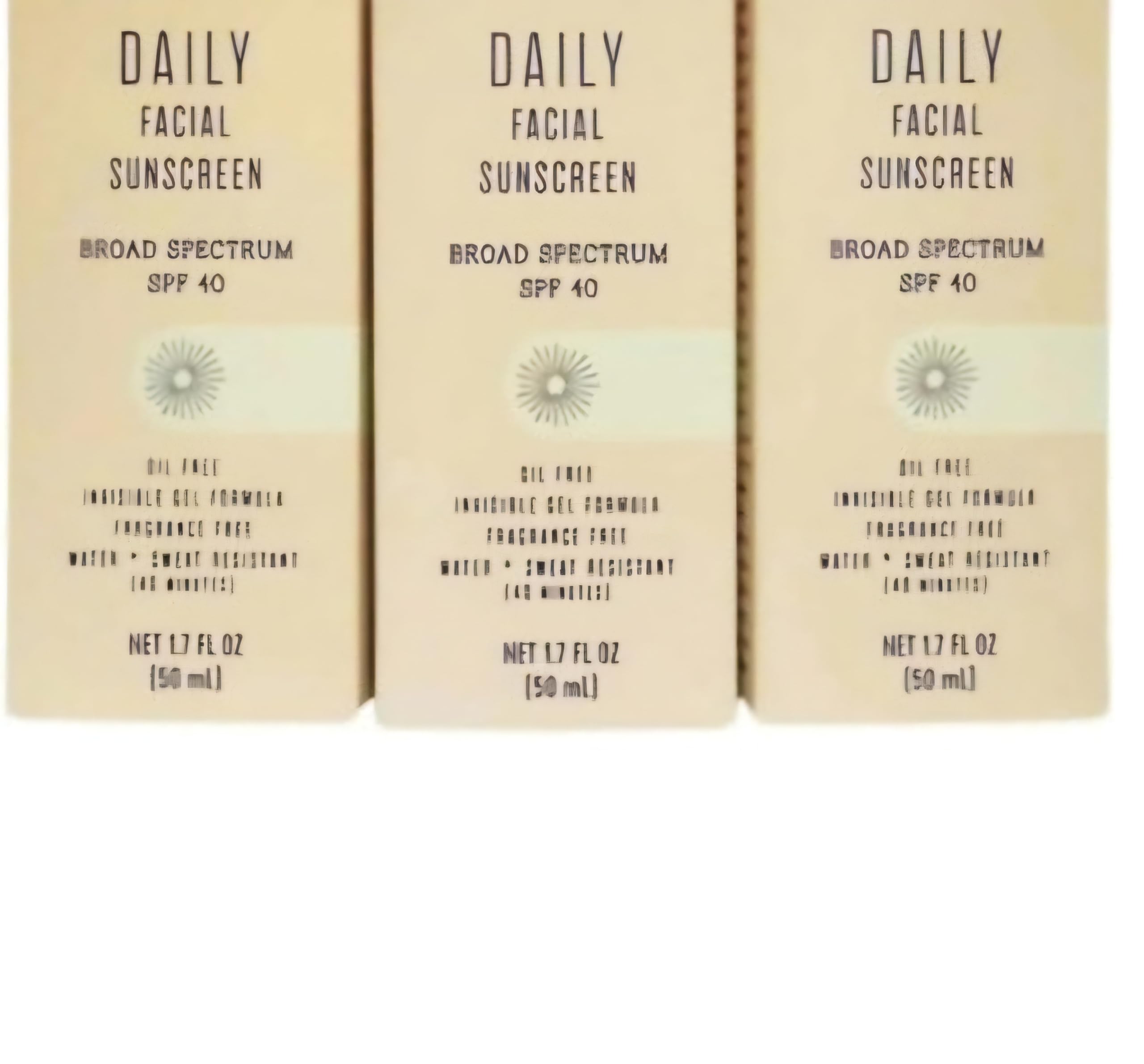 GenericTrader Jo Daily Facial Sunscreen Broad Spectrum SPF40, oil free invisible, gel formula, fragrance free, water + Sweat Resistance (3 Pack)
