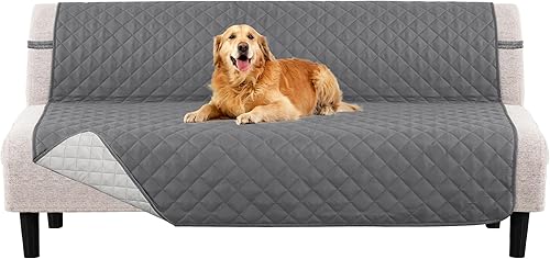 Miniatura 18 de PrinceDeco Funda de sofá reversible lavable para sofá de 2 plazas, protector de muebles con correas elásticas para mascotas, niños, perros y gatos