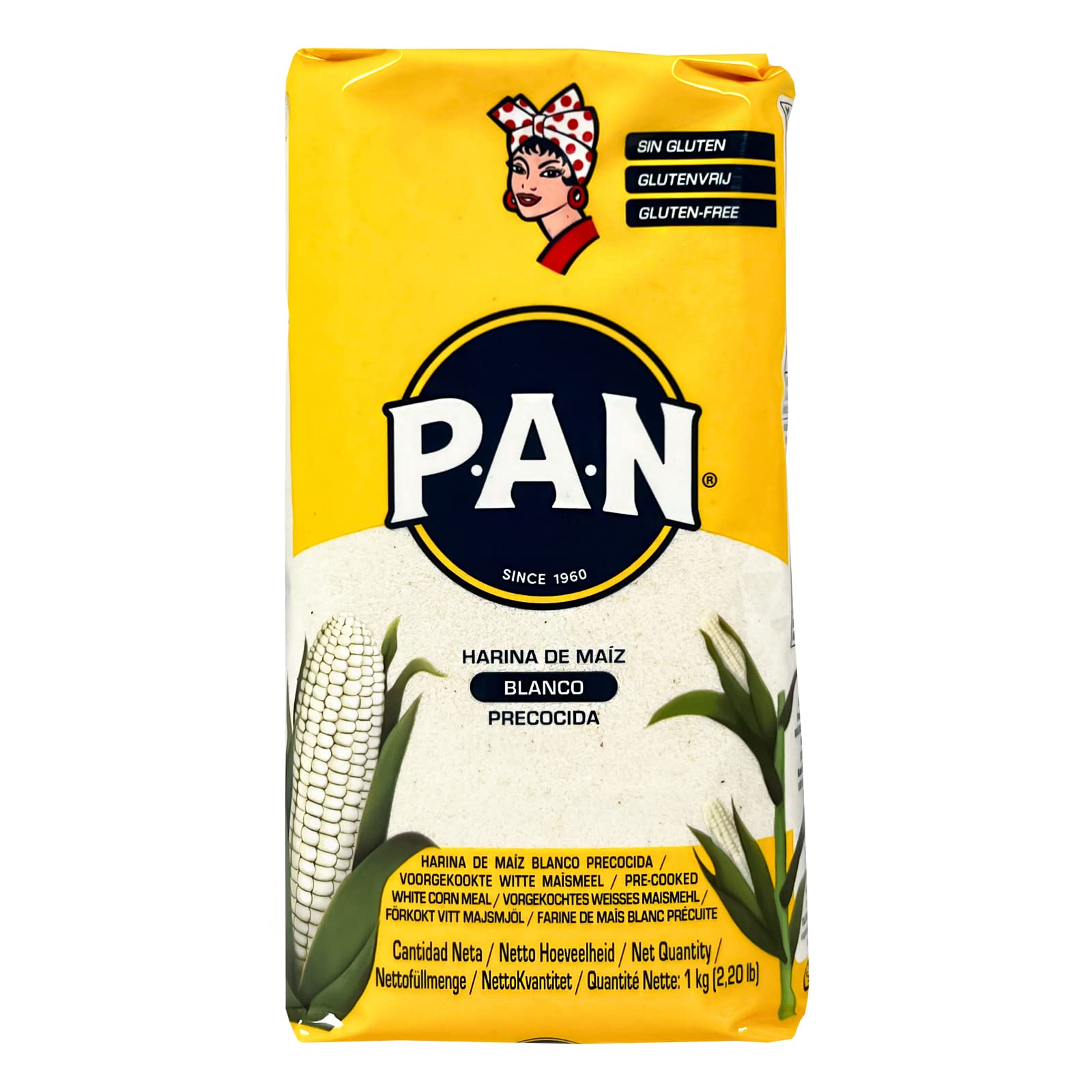10er Pack (10x1kg) Harina Pan Vorgekochtes WEISSES Maismehl (Papa Vo®)