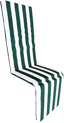 Markotex Cuscino per Sdraio, Lettino Universale SFODERABILE Pieghevole poggia Piedi Piscina Mare Giardino Tessuto Cotone MOD.Capri FASCIATO (Verde)