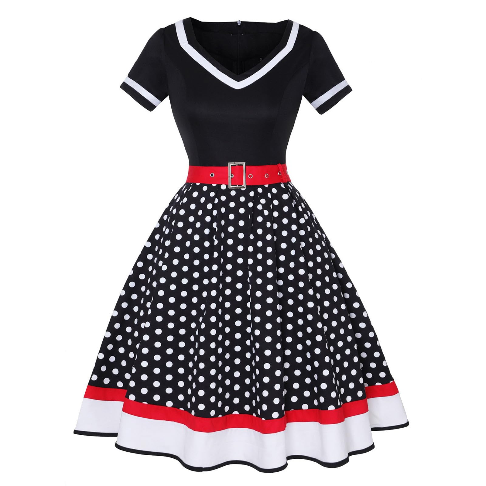 Robe décontractée à manches courtes style évasé fluide et parfaite pour mariage - 3