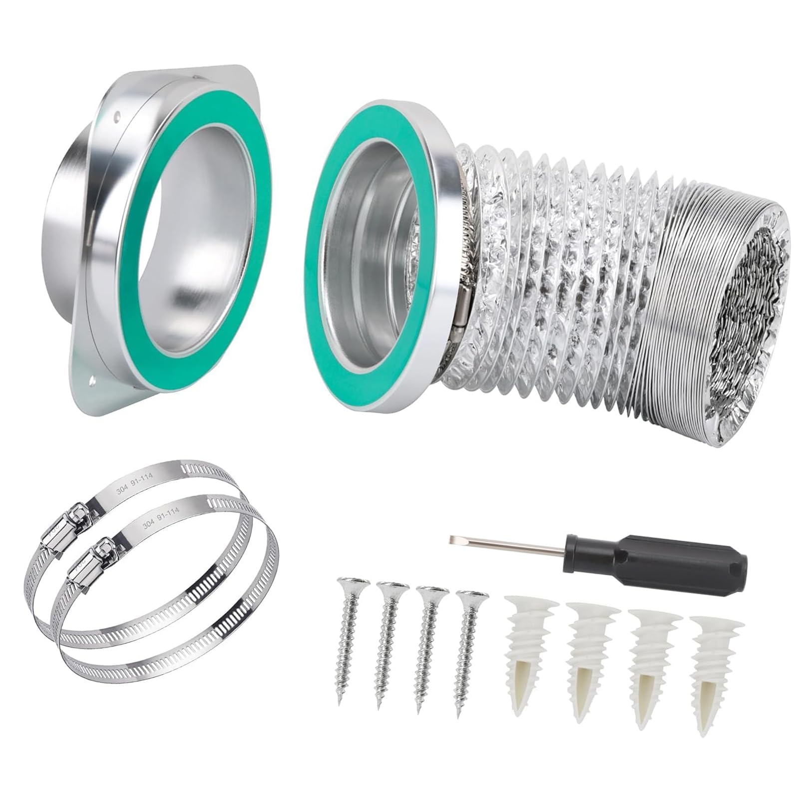 Wall Mount Dryer Vents Adapter Fireproofs Connectors for Operations Clamps Hose