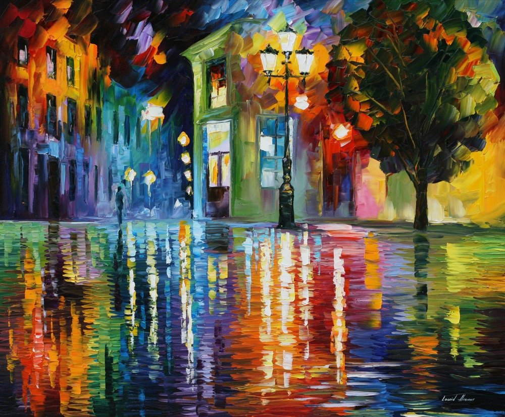 Wonderful Night — Limited Edition Abstract Cityscape Home Decor Print On Canvas By Leonid Afremov
