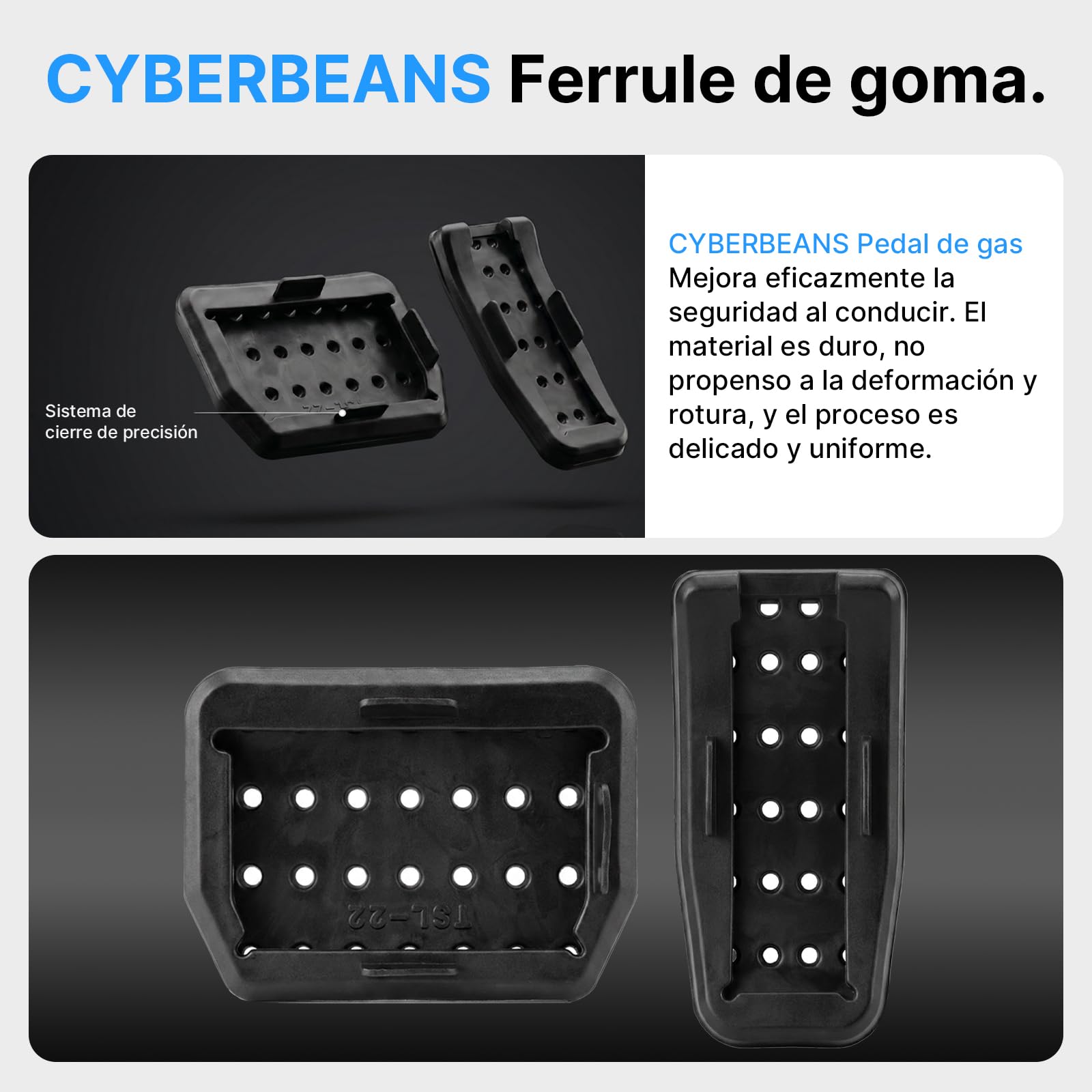 Cubre Pedales de Freno y Acelerador para Tesla Model 3 (2017-2026) y Model Y (2020-2026) - Pedales de Aluminio Antideslizante Compatible con Model 3 Highland y Model Y Juniper