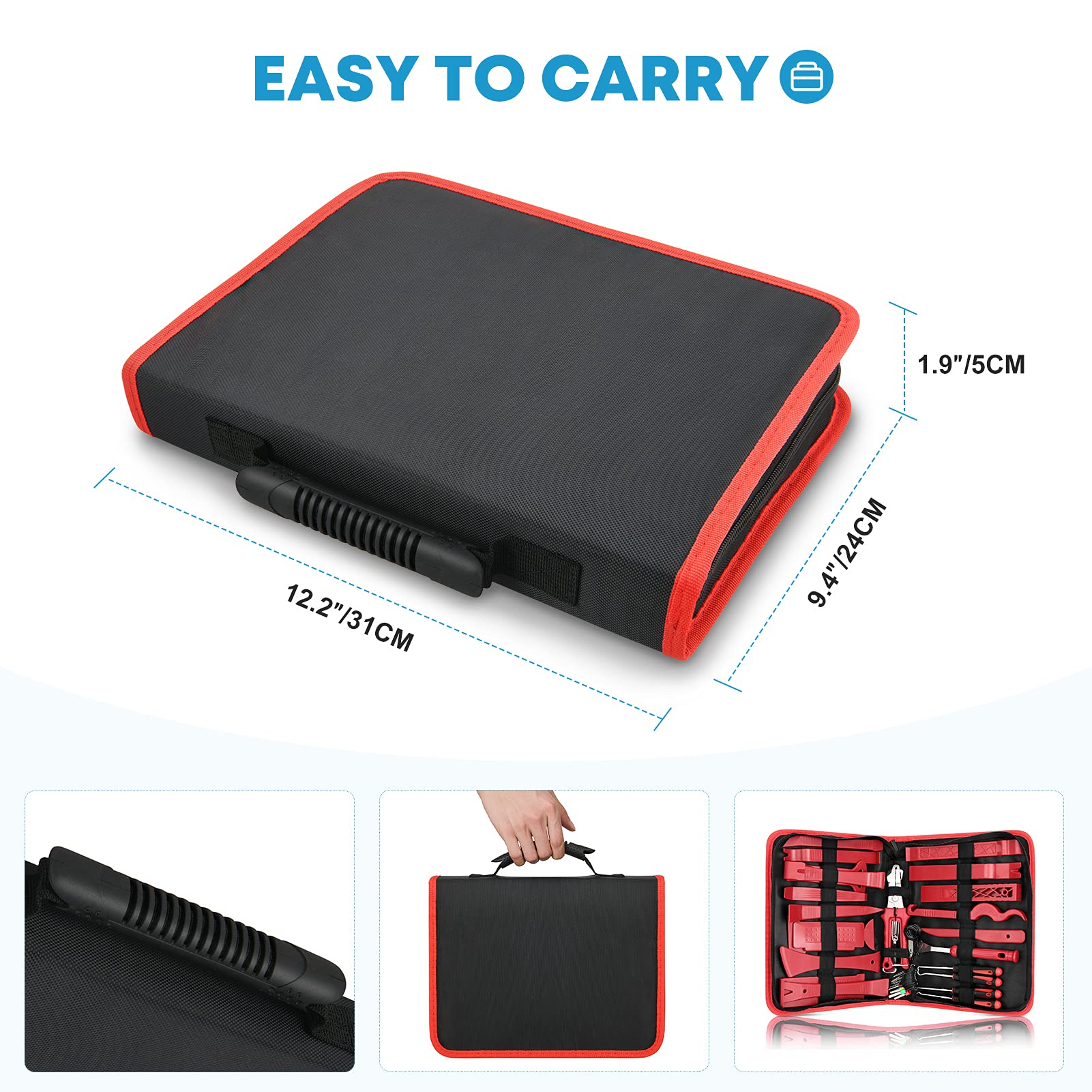 Kit Smontaggio Pannelli Auto Helweet - 19 Pezzi Con Leve Di Plastica Per Rimuovere Autoradio E Clip - Foto 11