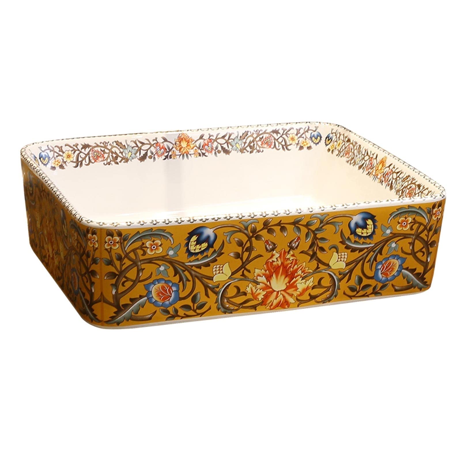 Aderfetbi Sink Only Bathroom Sink Stable And Durable Rectangular Bathroom Sink Ceramic Vessel Countertop, Art Basin Wash For Lavatory Vanity(Sink Only)