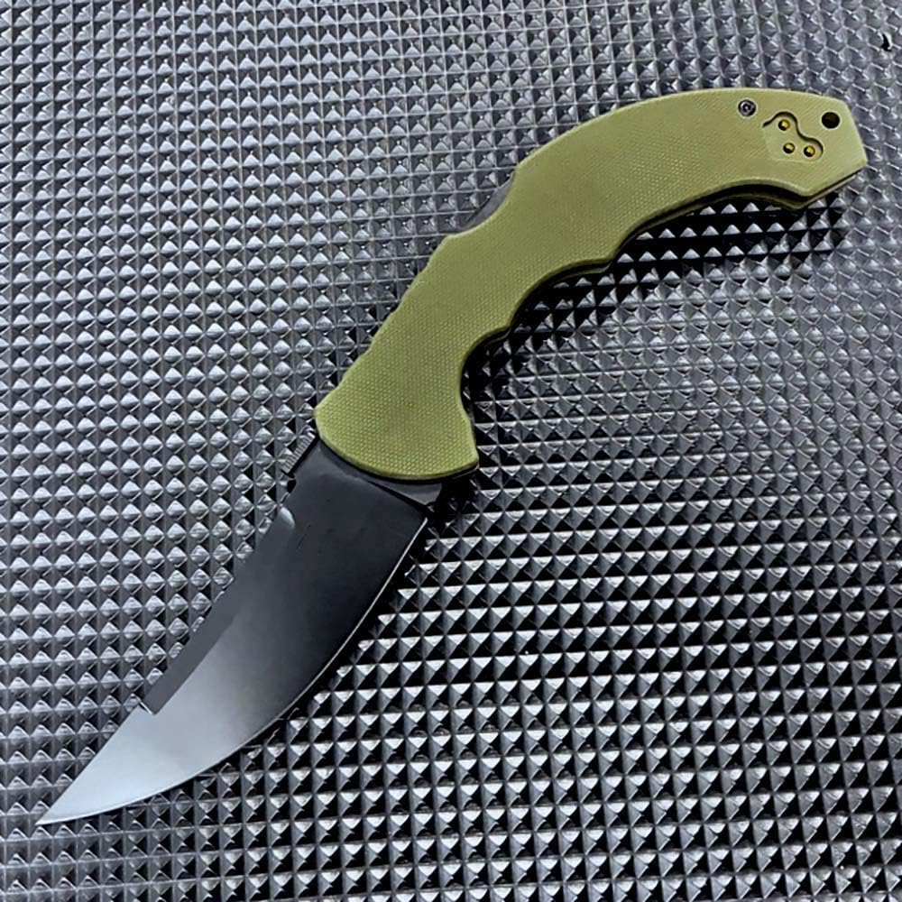 Klappmesser 9" schmales taschenmesser robust aus stahl S35vn & Grün G10, Outdoor Edc Messer, Klein Jagdmesser Survival, tragbare camping messer, Scharfes Einhandmesser mit clip, Geschenk für Männer